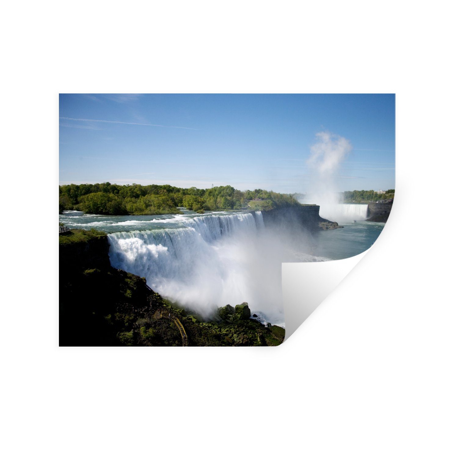 MuchoWow Wandsticker Amerika - Wasserfall - Himmel (1 St), Wandaufkleber, Wandtattoo, Selbstklebend, Wohnzimmer, Schlafzimmer
