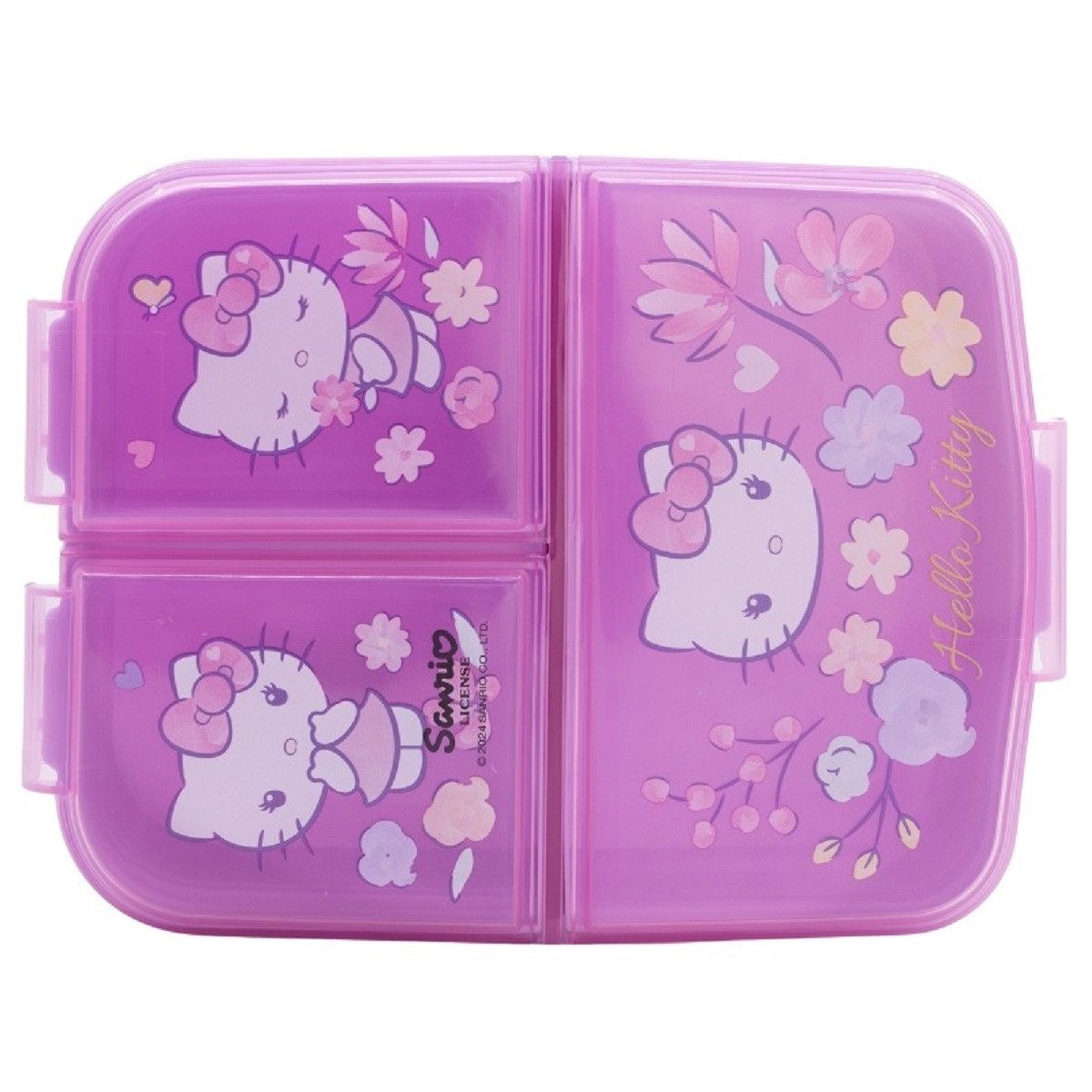 Stor Lunchbox Hello Kitty Kinder Brotdose – Lunchbox mit 3 Fächern & tollem Design, (Brotdose, 1x Deckel, 1x Brotdose), 3 Fächern