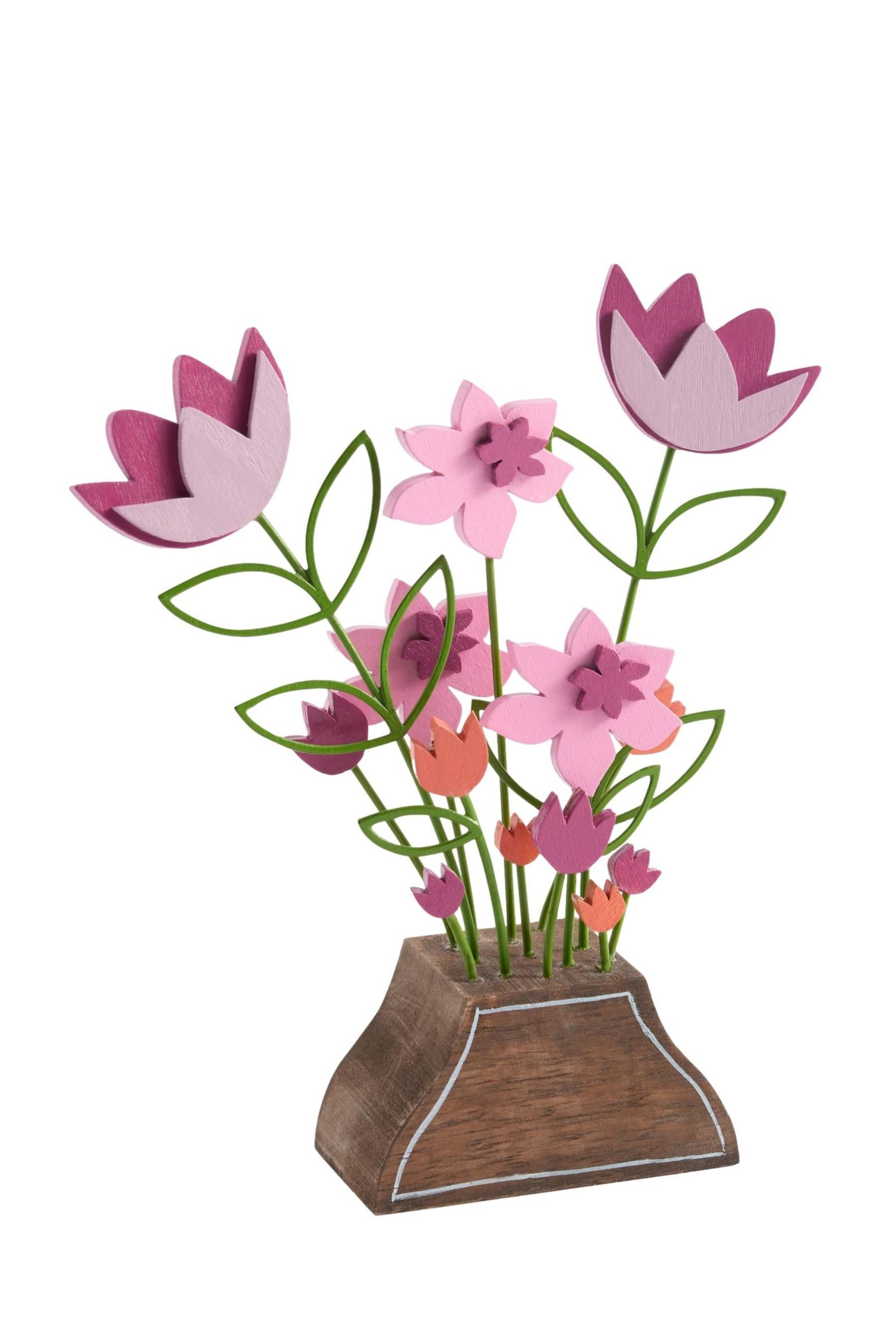 Next Dekoobjekt Ornament aus Holz und Drah, Blumen