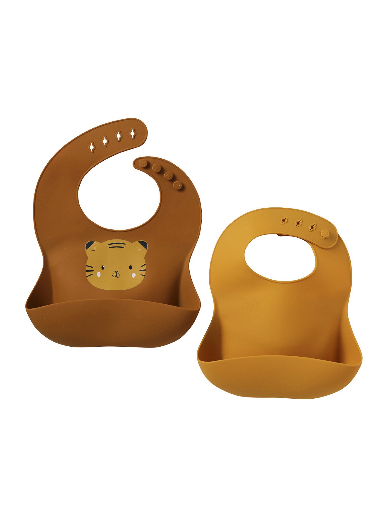 vertbaudet Lätzchen Baby Silikon-Lätzchen, 2er-Pack, Tiermotiv, Auffangschale