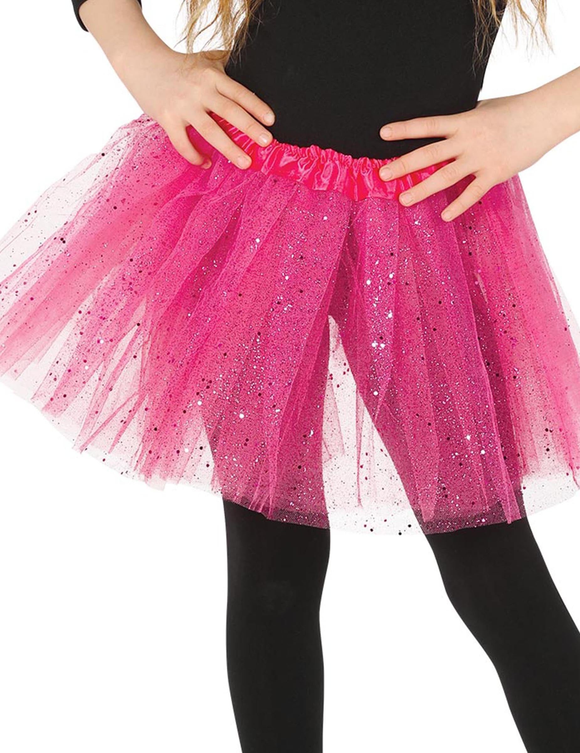 Fiestas Guirca Kostüm Tutu mit Glitter für Mädchen rosa