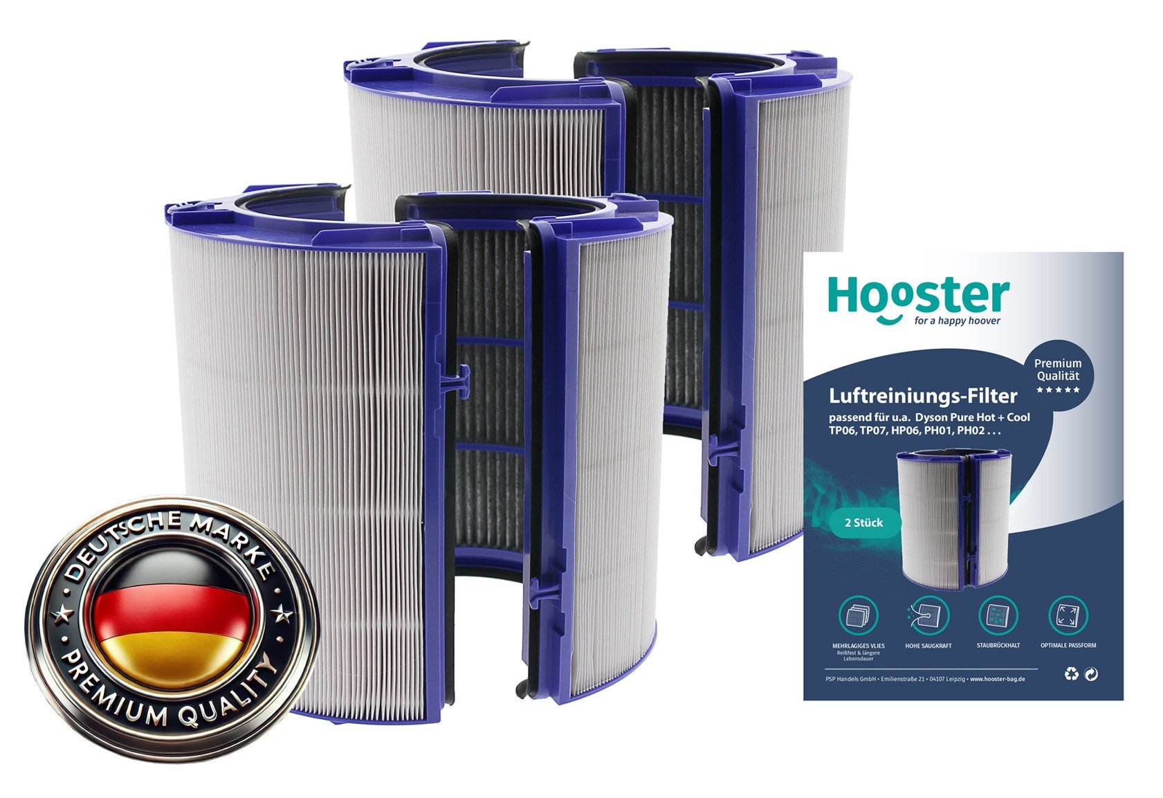 Hooster Luftfilter 2er-SET Filter passend für Dyson Luftreiniger PH01 PH02, Pure Humidify + Cool und TP06 HP06 Pure Hot + Cool Cryptomic