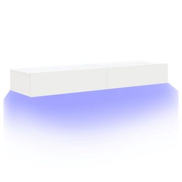 vidaXL TV-Schrank TV-Lowboard TV-Schränke mit LED-Leuchten 2 Stk Weiß 60x35x15,5 cm