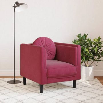 vidaXL Sofa Sofasessel mit Kissen Weinrot Samt