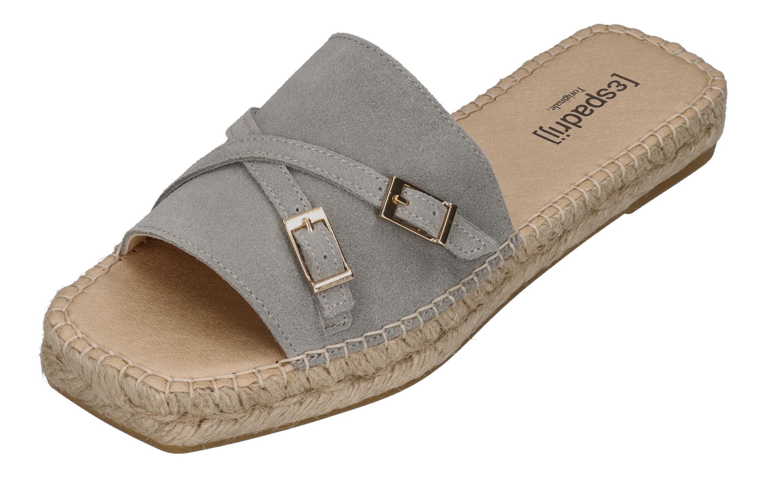 espadrij l´originale CARRE BUCKLE Pantolette Gris