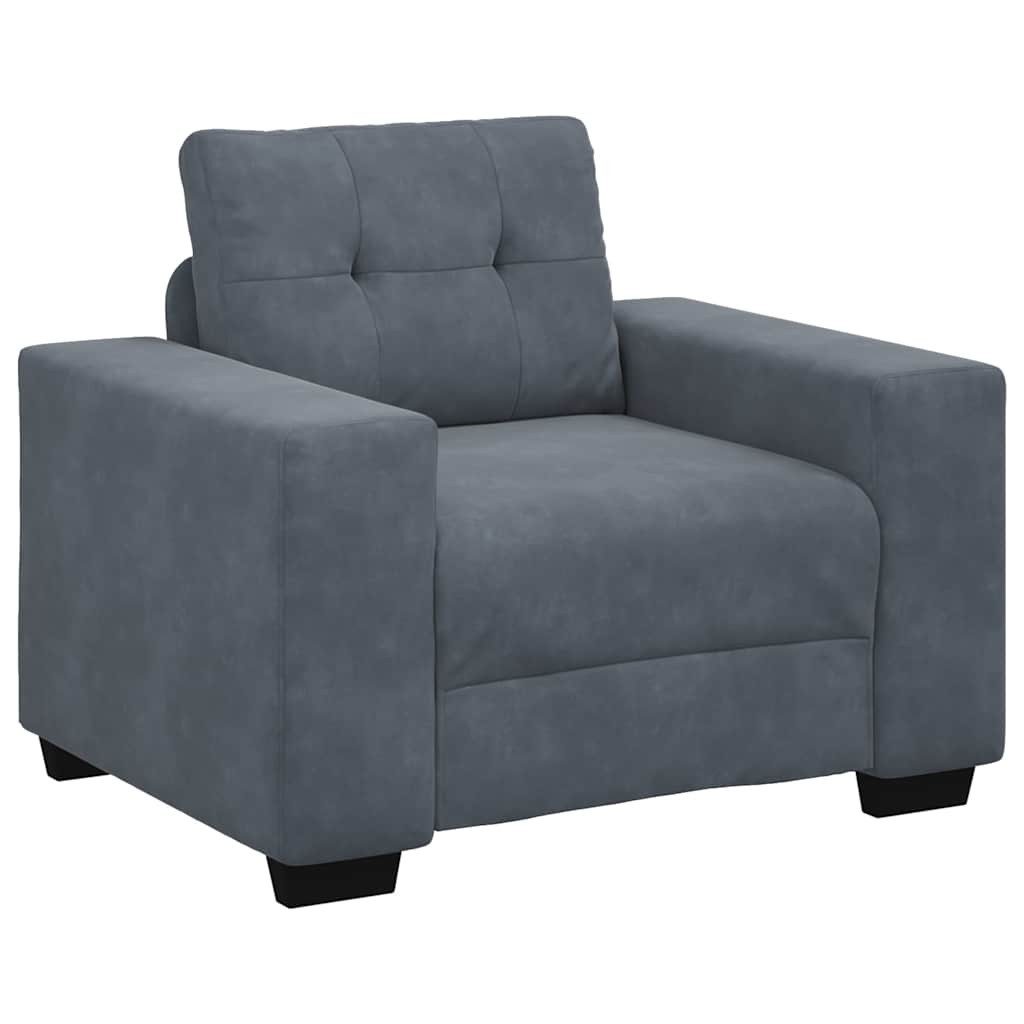 vidaXL Sofa Sessel Dunkelgrau 100x78x80 cm Samt, 1 Teile