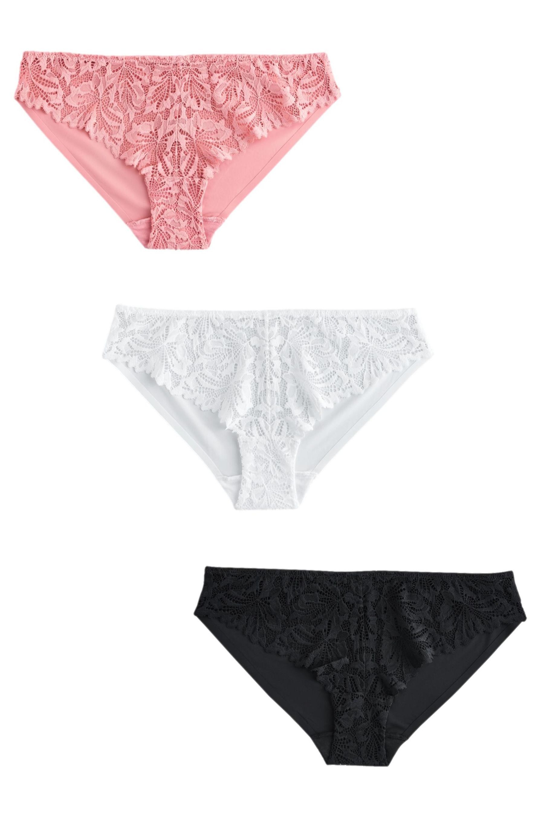 Next Brasilslip 3er-Pack Nahtfreie Slips mit Spitze, Brazilian (3-St)