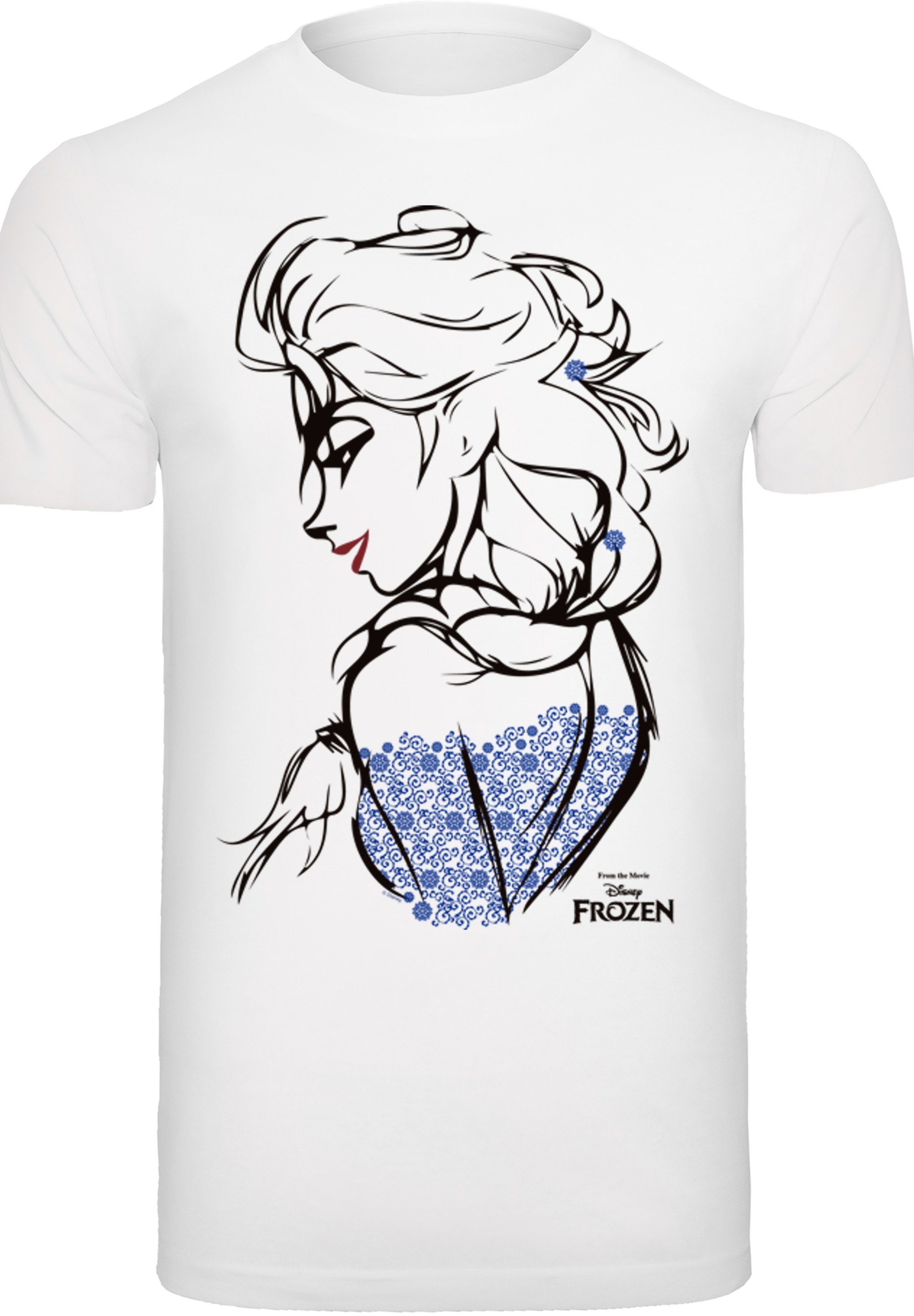 F4NT4STIC T-Shirt Disney Frozen Elsa Mono Sketch Herren,Premium Merch,Regular-Fit,Basic,Bedruckt