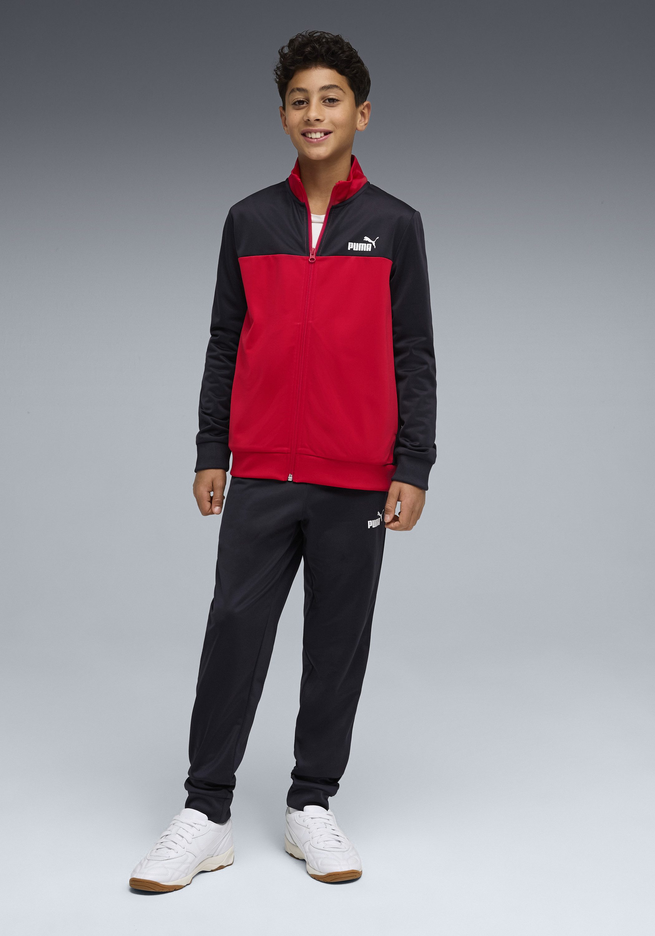 PUMA Trainingsanzug POLY COLORBLOCK SUIT B (2-tlg), ohne Kapuze