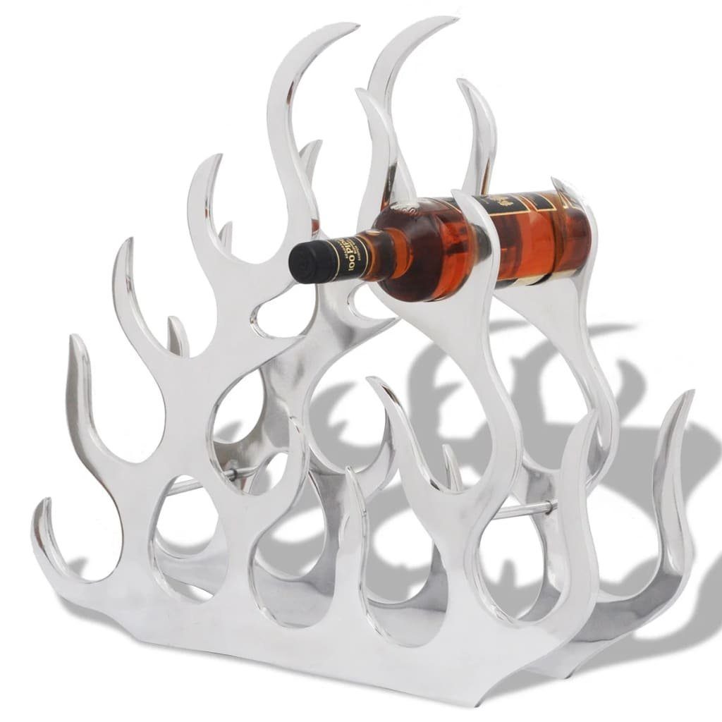 vidaXL Weinregal Flaschenregal für 11 Flaschen Silbern Aluminium, 1-tlg.