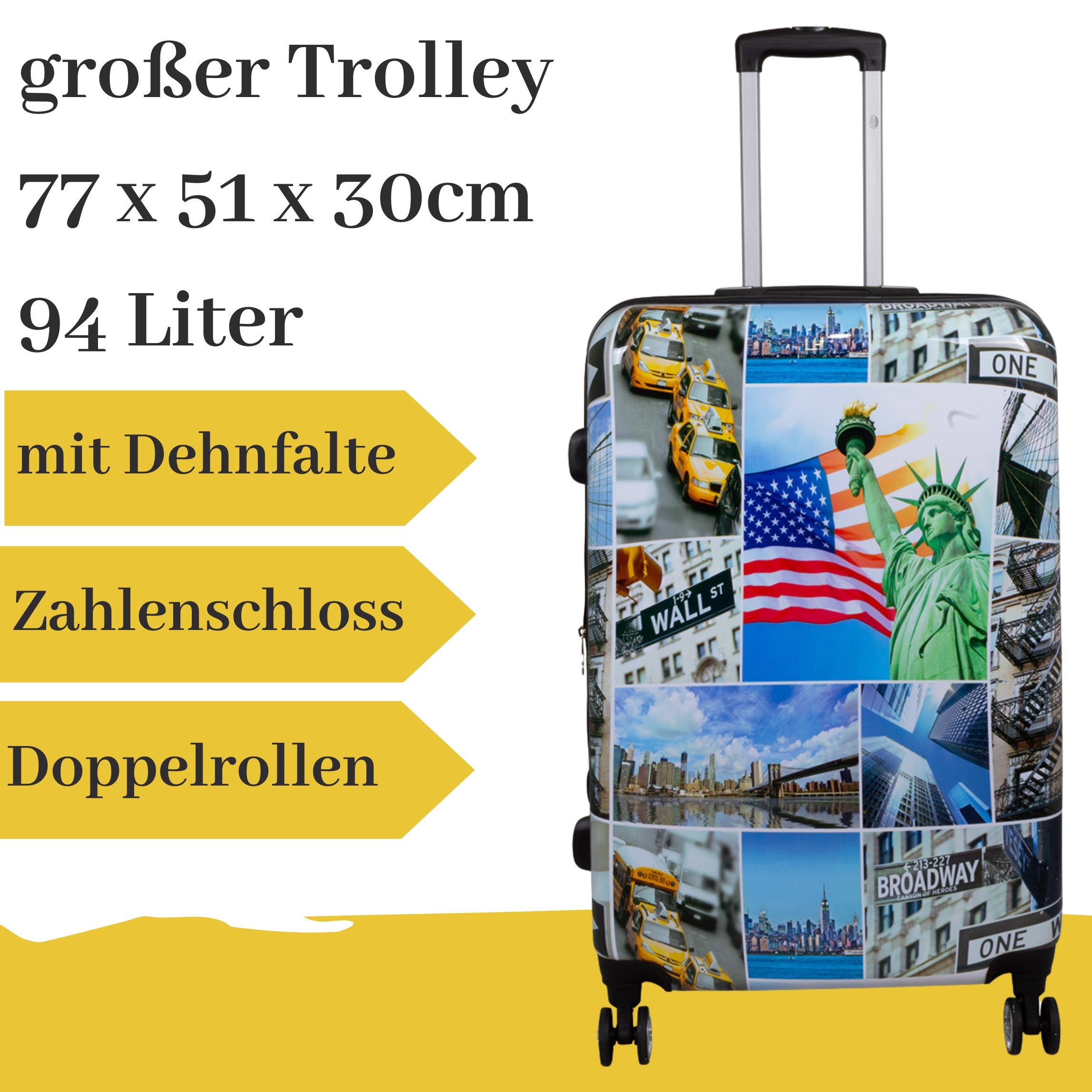 MONOPOL® Hartschalen-Trolley Hartschalentrolley Liberty New York L