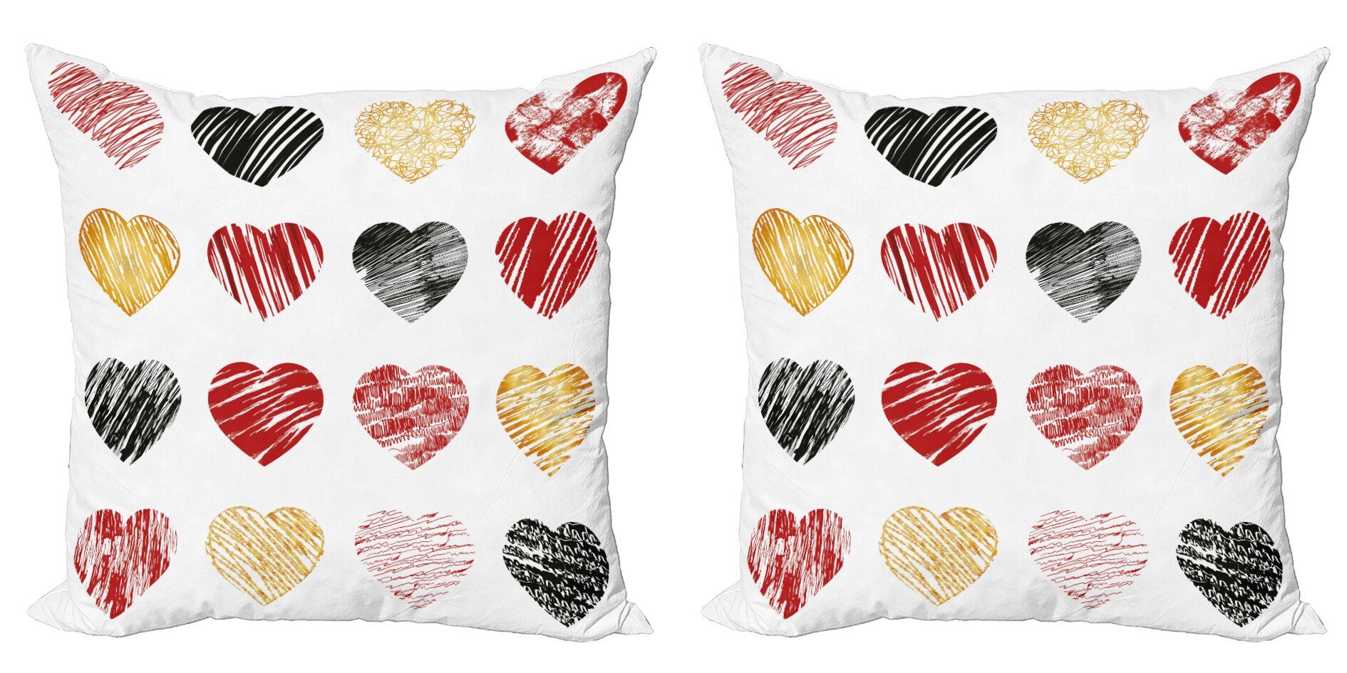 Digitaldruck, (2 Stück), Modern Kissenbezüge Herzen Accent Doppelseitiger Romantik Valentines Abakuhaus