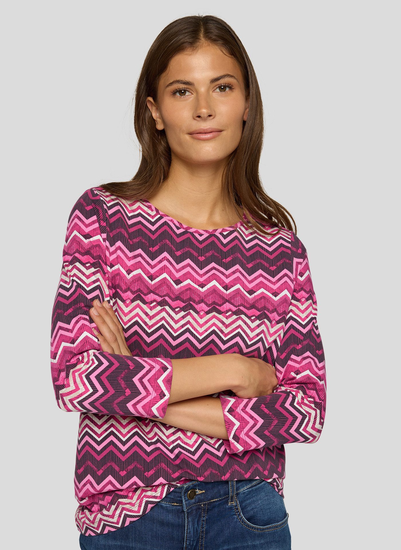 Rabe 3/4-Arm-Shirt mit grafschem Muster günstig online kaufen