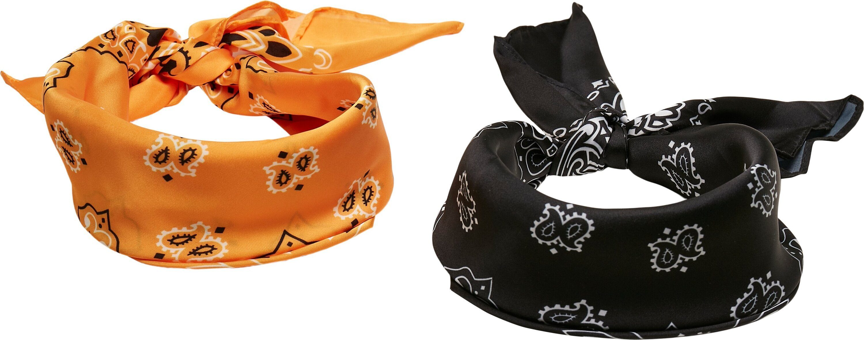 black/orange 2-Pack, Bandana CLASSICS Satin (1-St) Loop URBAN Unisex