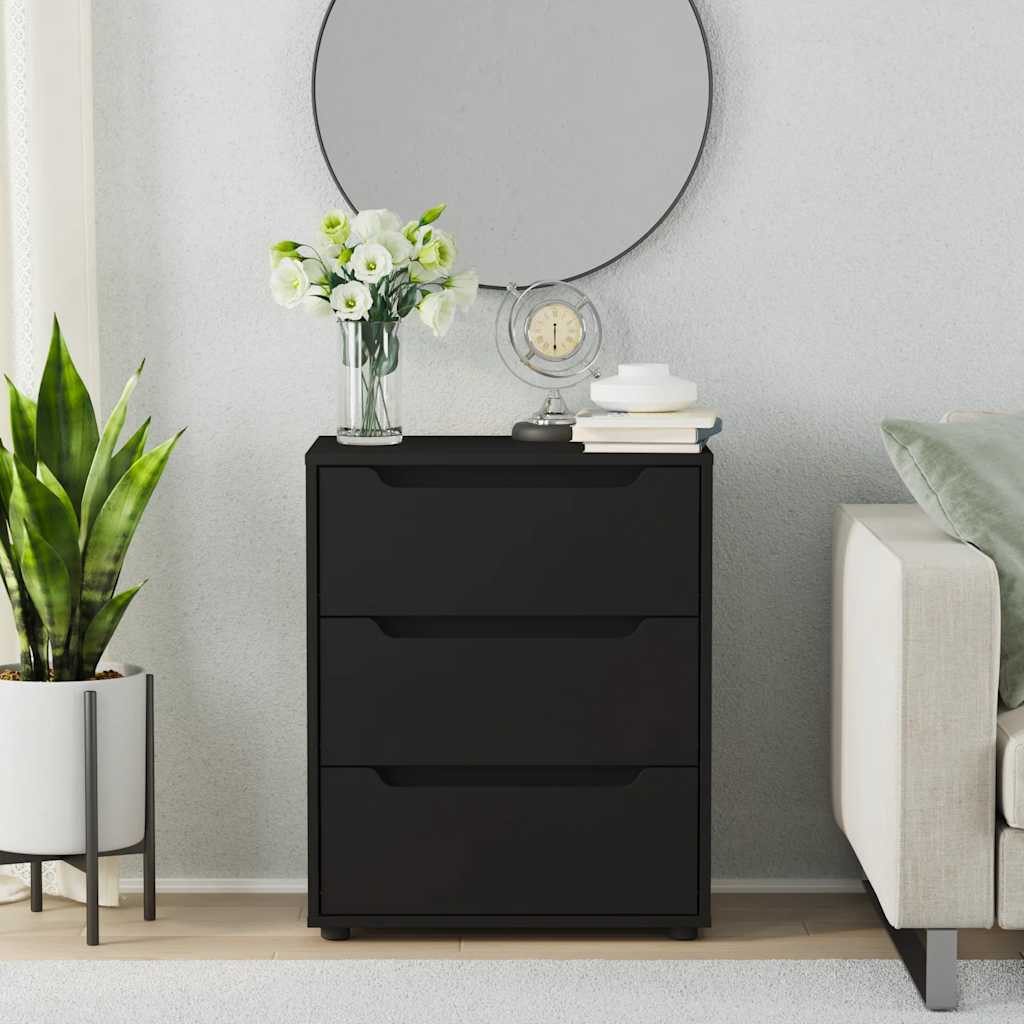 vidaXL Kommode Sideboard VISNES Schwarz 60x40x73 cm Holzwerkstoff (1 St)