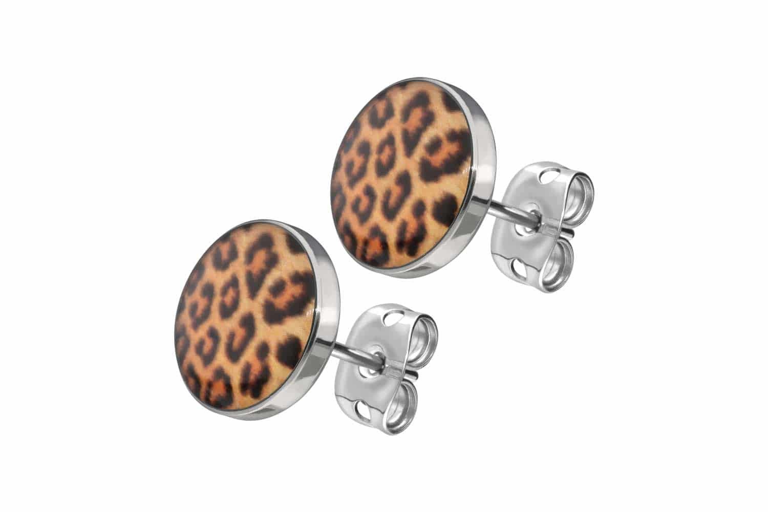 FILANGO Paar Ohrstecker Titan Ohrstecker LEOPARD (Ohrstecker, 1-tlg)
