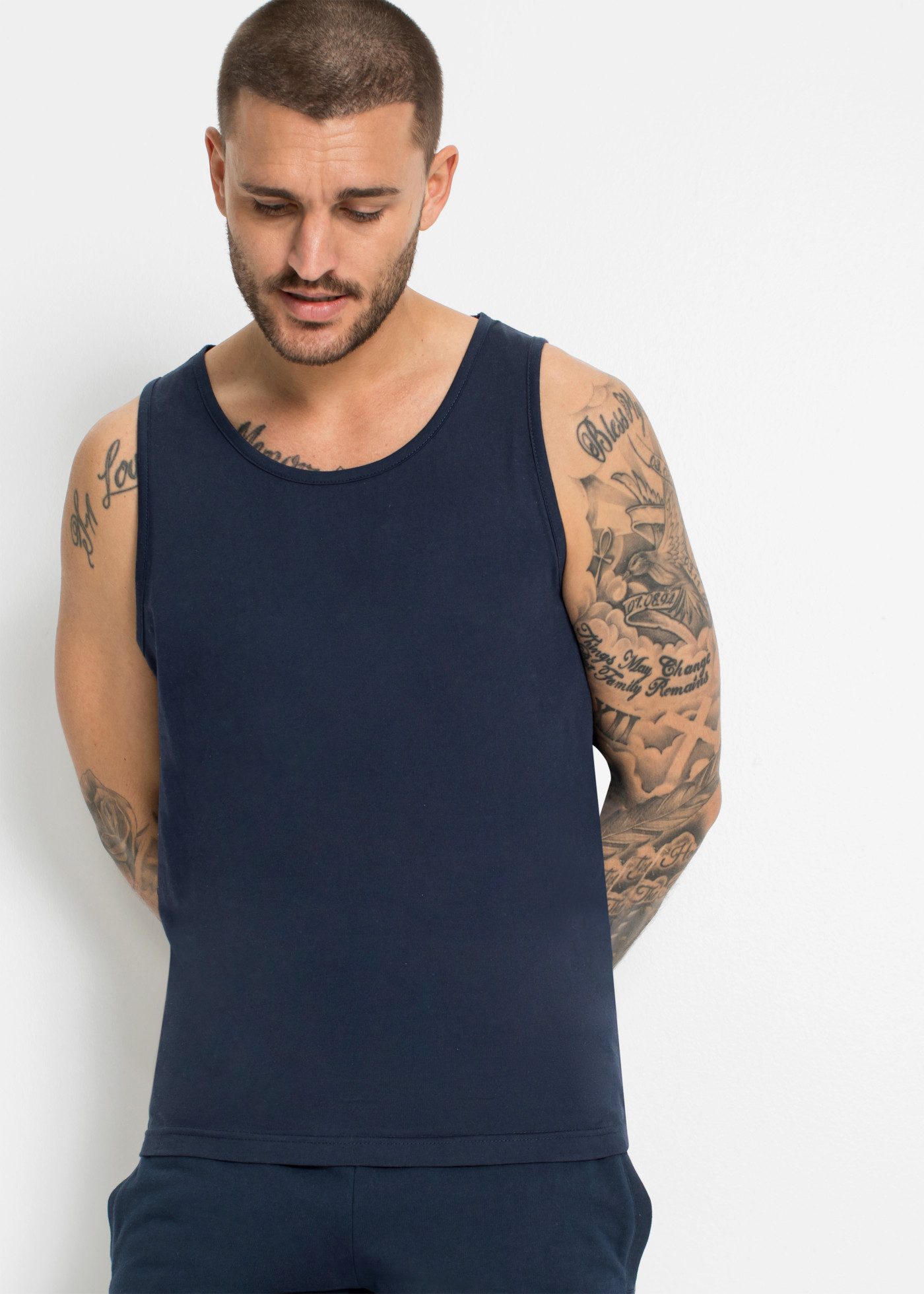 bonprix Tanktop (Packung, 3-tlg., 3er) Regular Fit, Rundhalsausschnitt