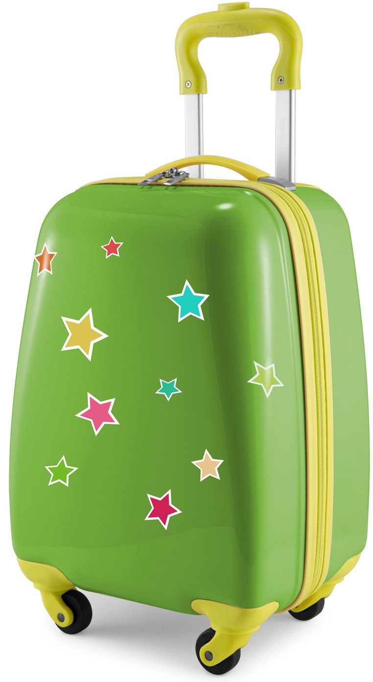 Sicherer Versand Hauptstadtkoffer Kinderkoffer For Kids, Sterne, Rollen, Apfelgrün/Sterne 4 wasserbeständigen, Sterne-Stickern reflektierenden mit