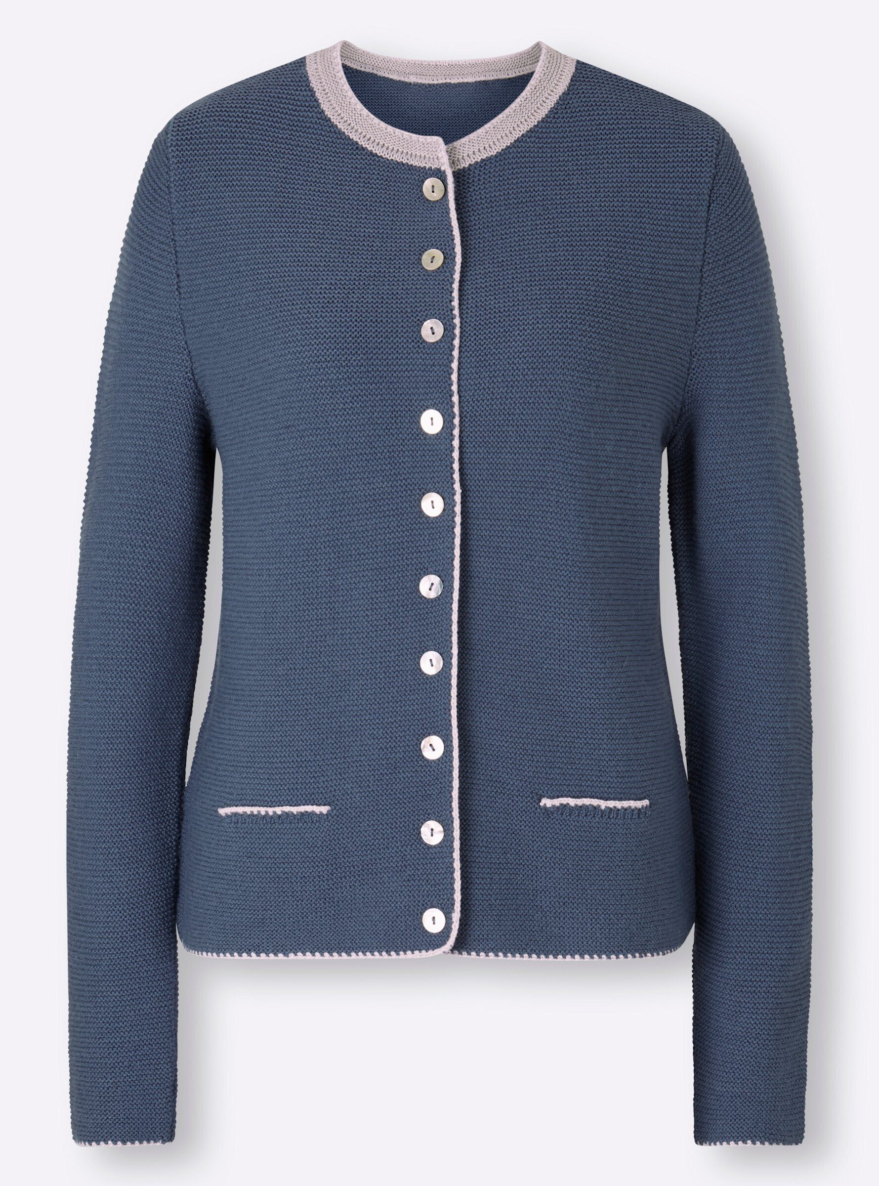 heine Strickjacke taubenblau-meliert