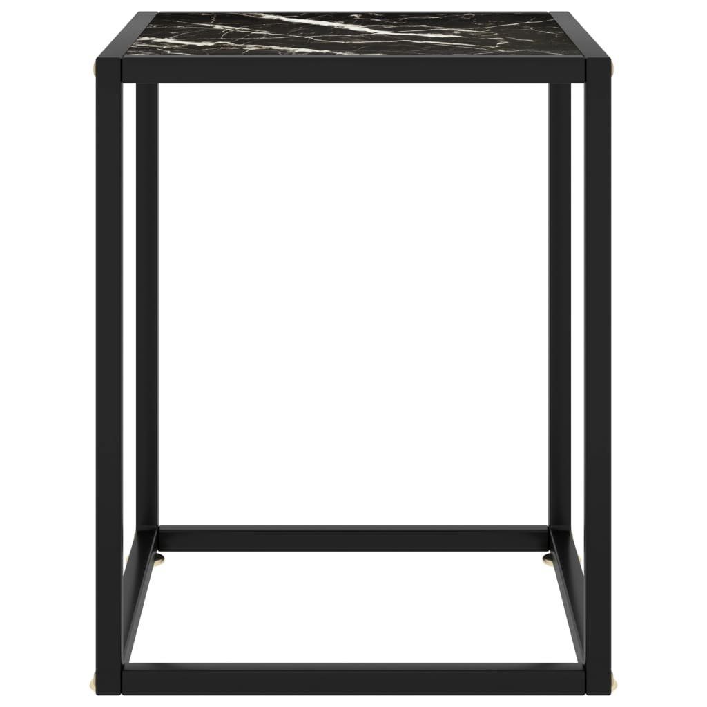 Schwarz marble Couchtisch marble black Glas in | 40x40x50 black vidaXL mit Couchtisch (1-St) Marmor-Optik Schwarzem