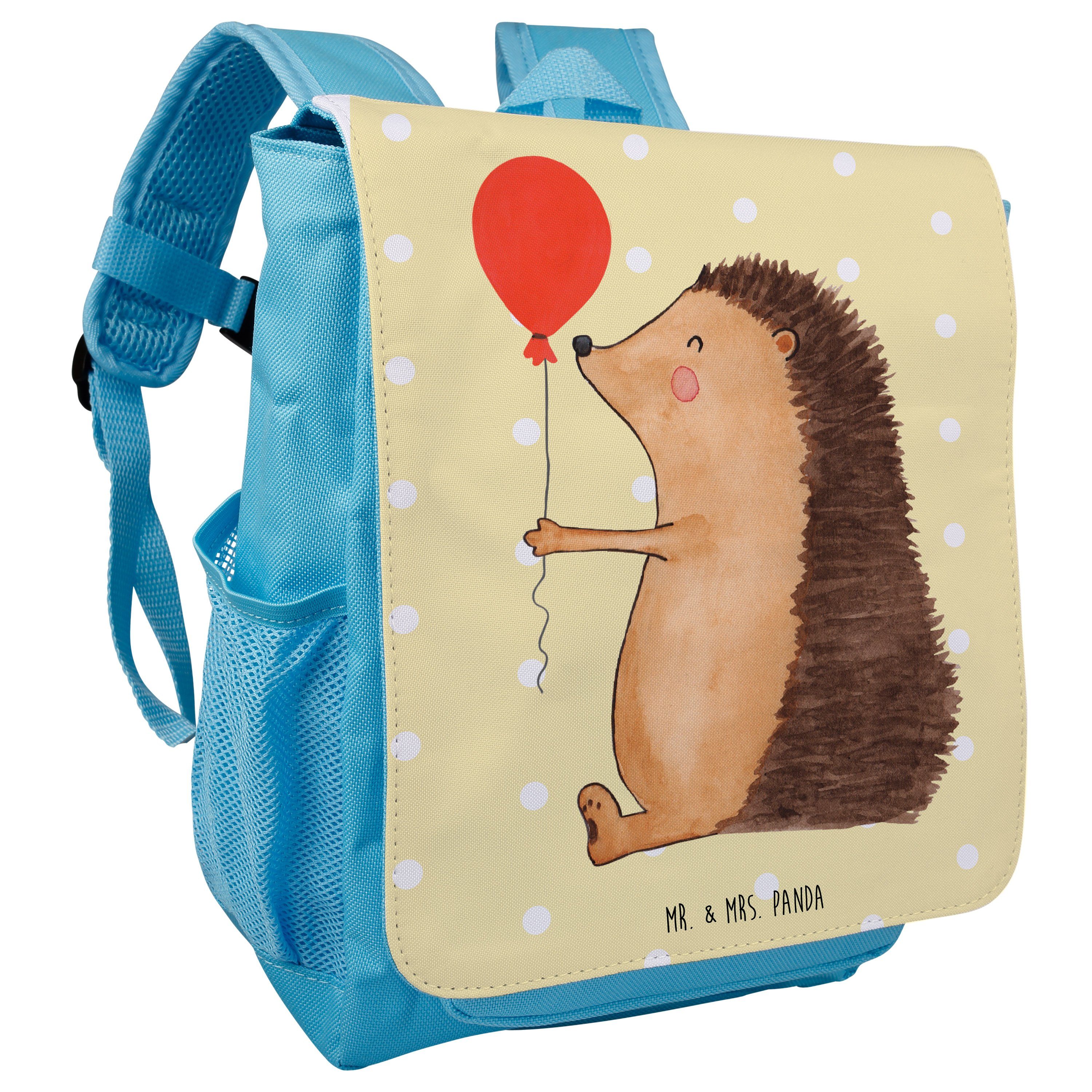 Mr. & Mrs. Panda Kinderrucksack - Gelb Jungen mit Pastell Tiere, Rucksack Igel Geschenk, - Luftballon