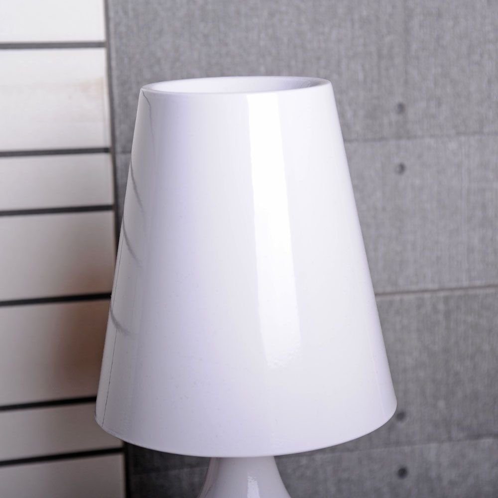 Dirk Davids Leuchten GmbH Tischleuchte Chabby Chic Metall Lack Weiß, Leuchtmittel nicht mit im Lieferumfang, Modern