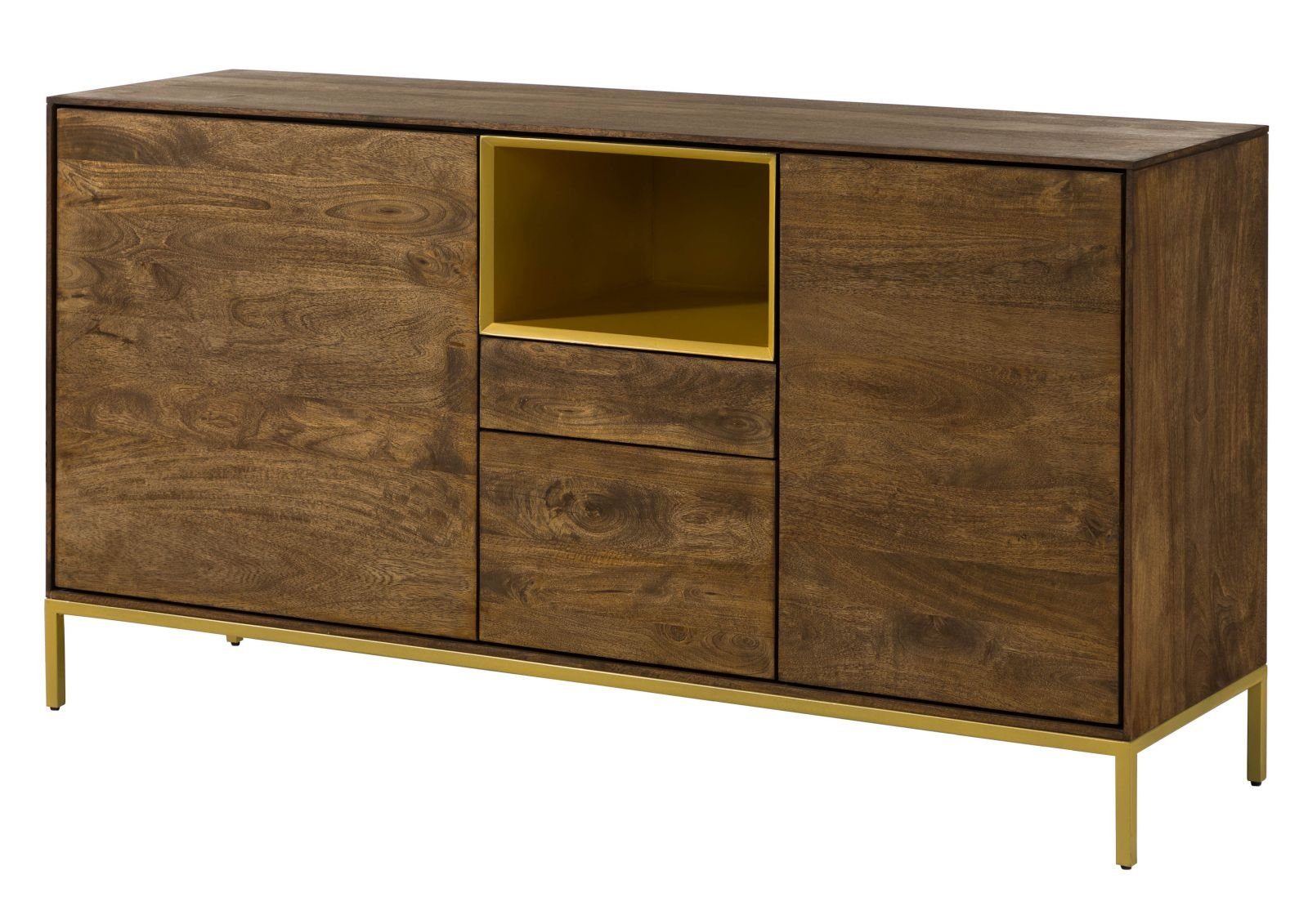 Massivmoebel24 Sideboard (Massivholz), Sideboard Mango 160x45x85 braun geölt CHICAGO #104