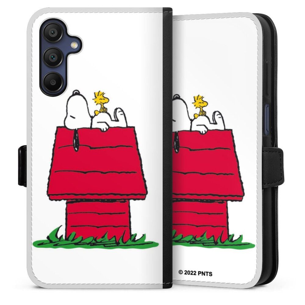 DeinDesign Handyhülle Snoopy Offizielles Lizenzprodukt Peanuts Snoopy and Woodstock Classic, Samsung Galaxy A15 5G Hülle Handy Flip Case Wallet Cover