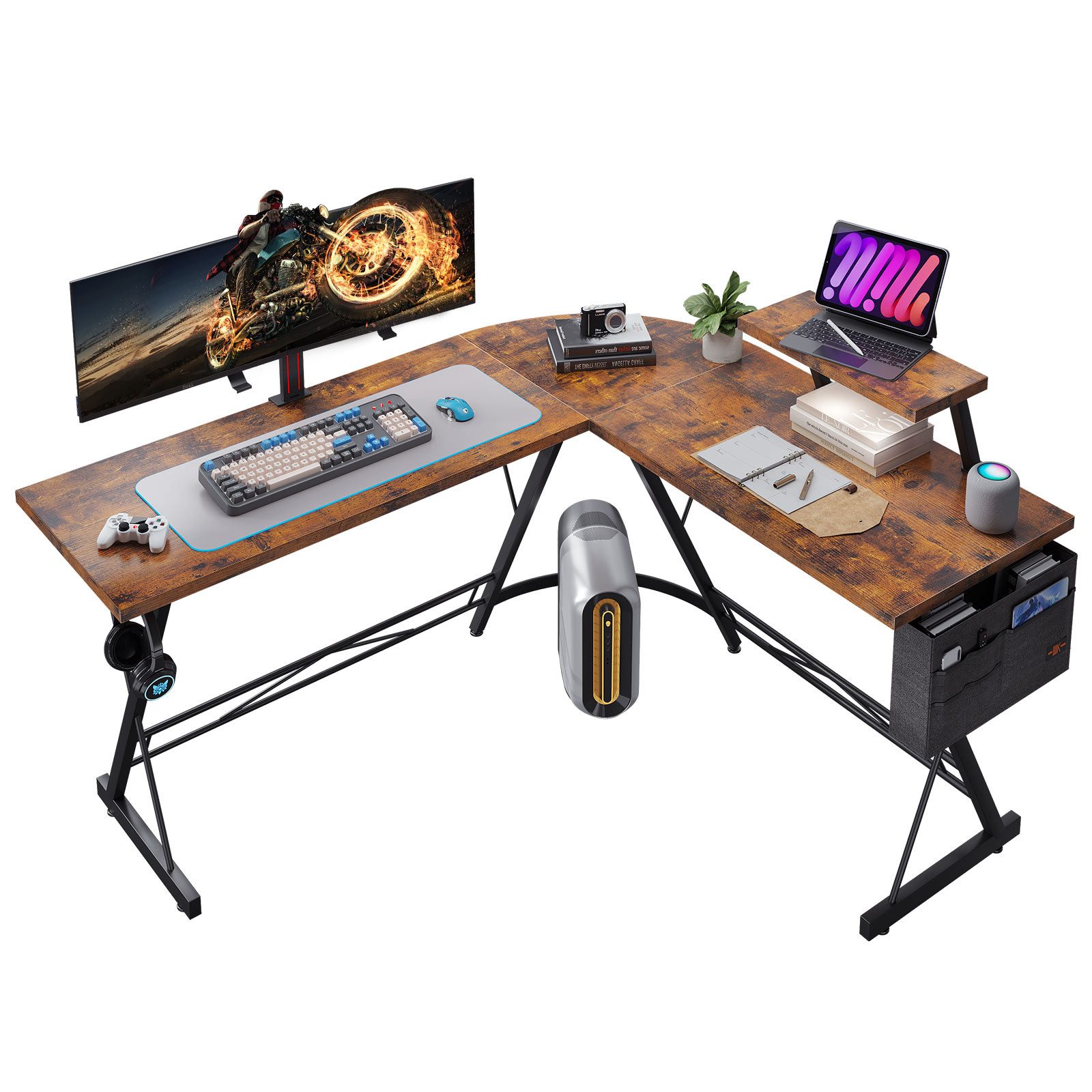 Computertisch L Form Gaming Schreibtisch, Eckschreibtisch 147 x 120 cm