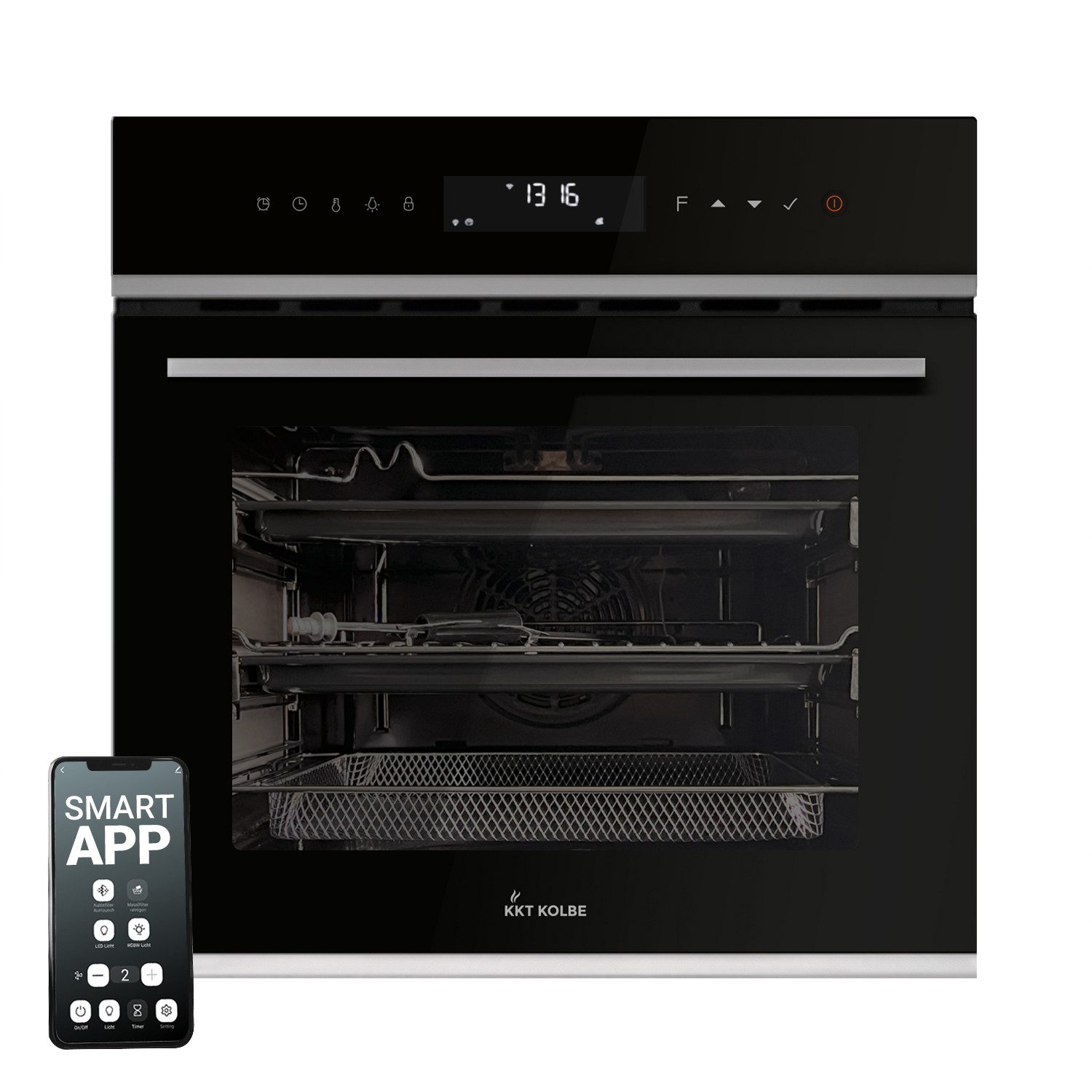 KKT KOLBE Einbaubackofen Backofen Elektroherd EB8317HC, DampfClean, 60 cm / Kochmulde / Einbauherd / Heißluft / Grill-/Brat-System / WIFI