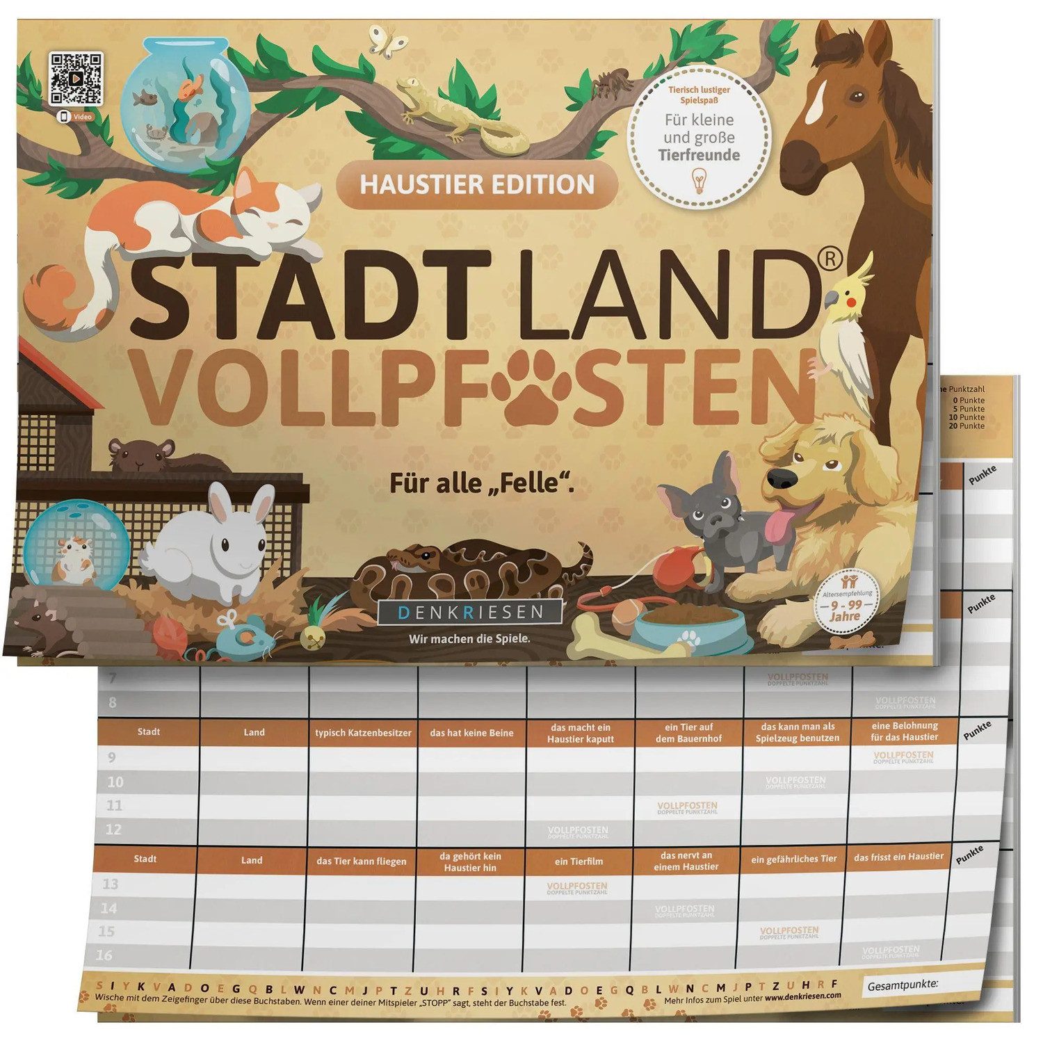 Spiel DENKRIESEN - STADT LAND VOLLPFOSTEN® - HAUSTIER EDITION - "Für alle...