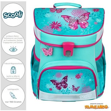 Scooli Schulranzen Campus Fit (Set, 5-tlg., inkl. Federmäppchen), BUTTERFLY Schmetterlinge