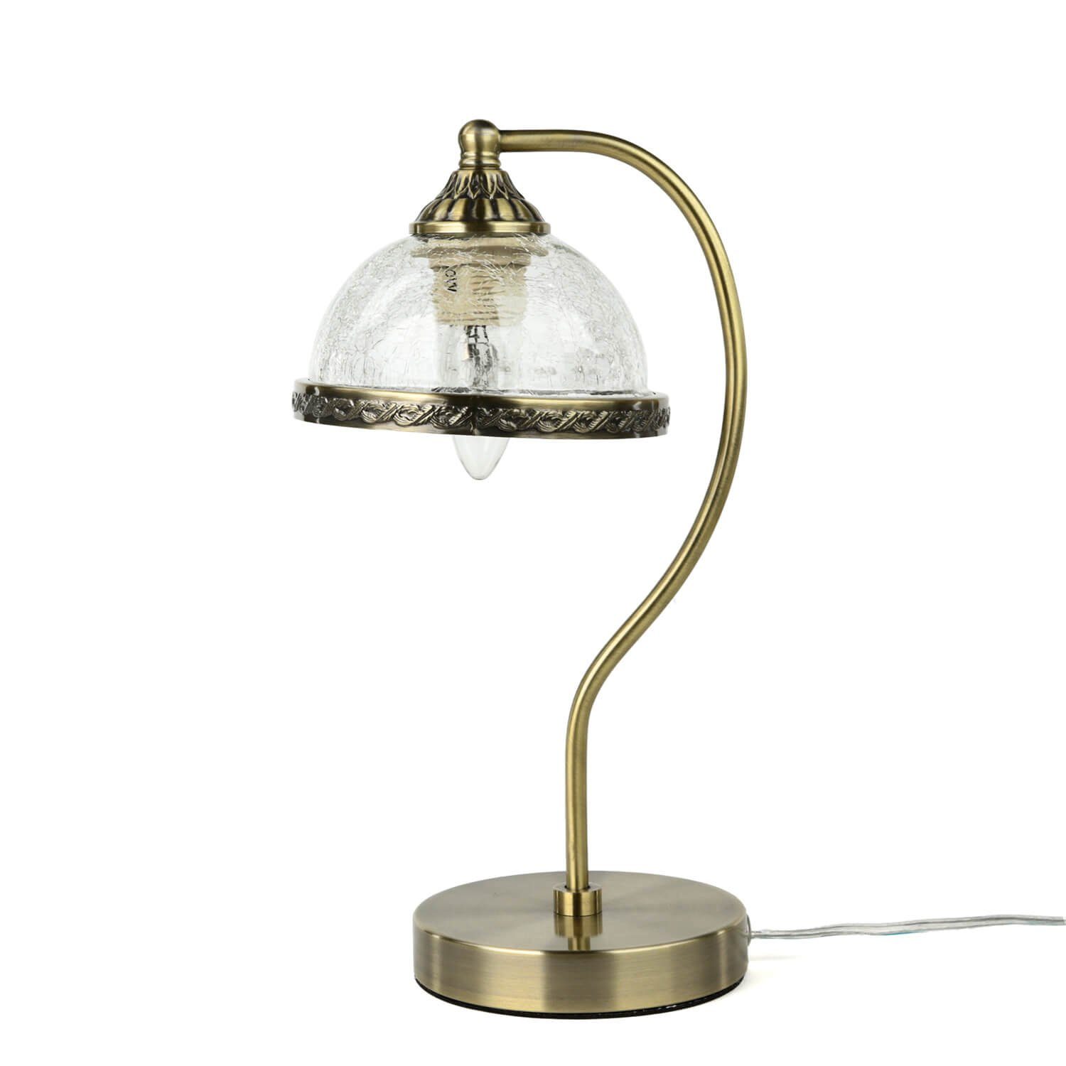 Licht-Erlebnisse Tischleuchte LOUIS, ohne Leuchtmittel, Tischleuchte Glas Metall Jugendstil E14
