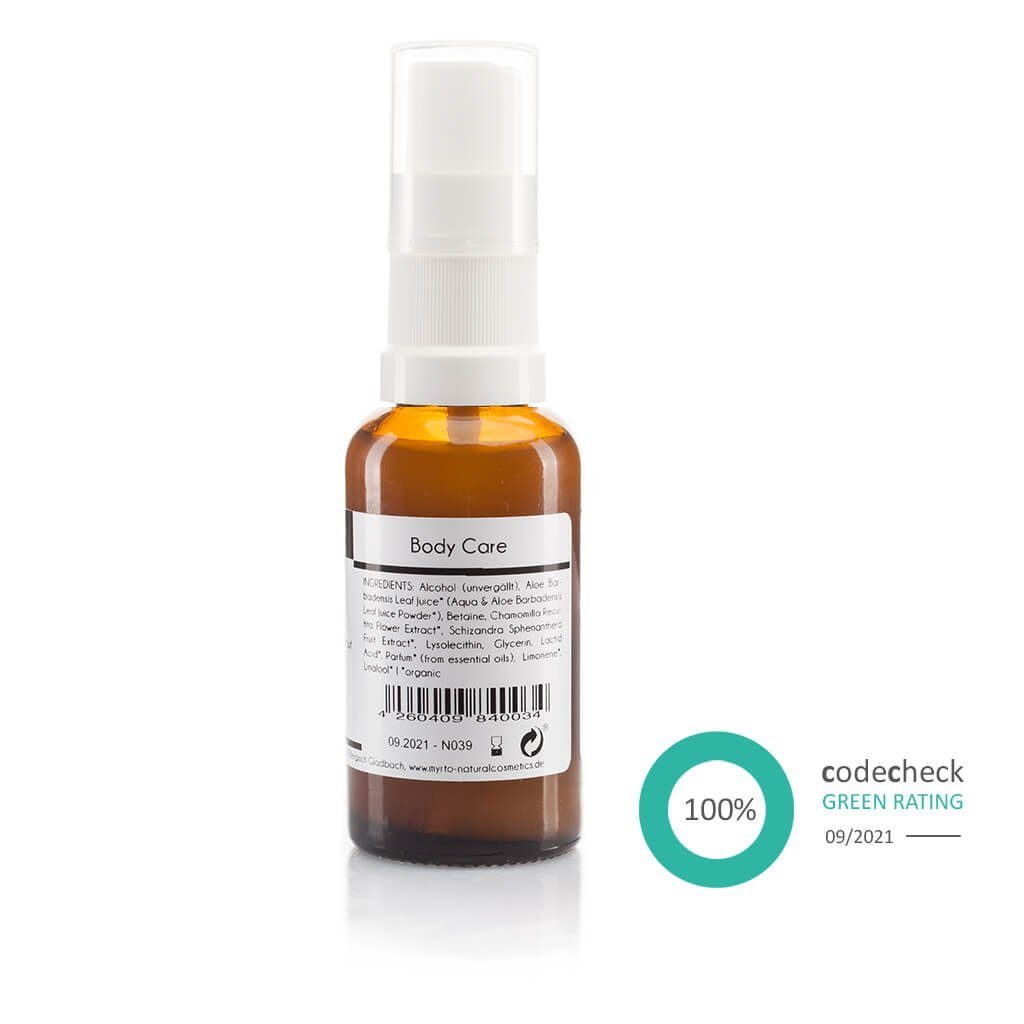 myrto Naturkosmetik Gesichts- und Körperspray Bio Hygiene Handspray - schützend und desinfizierend für sensible Haut, ohne Vergällungsmittel, mit reinem Alkohol, hautpflegend mit Betain