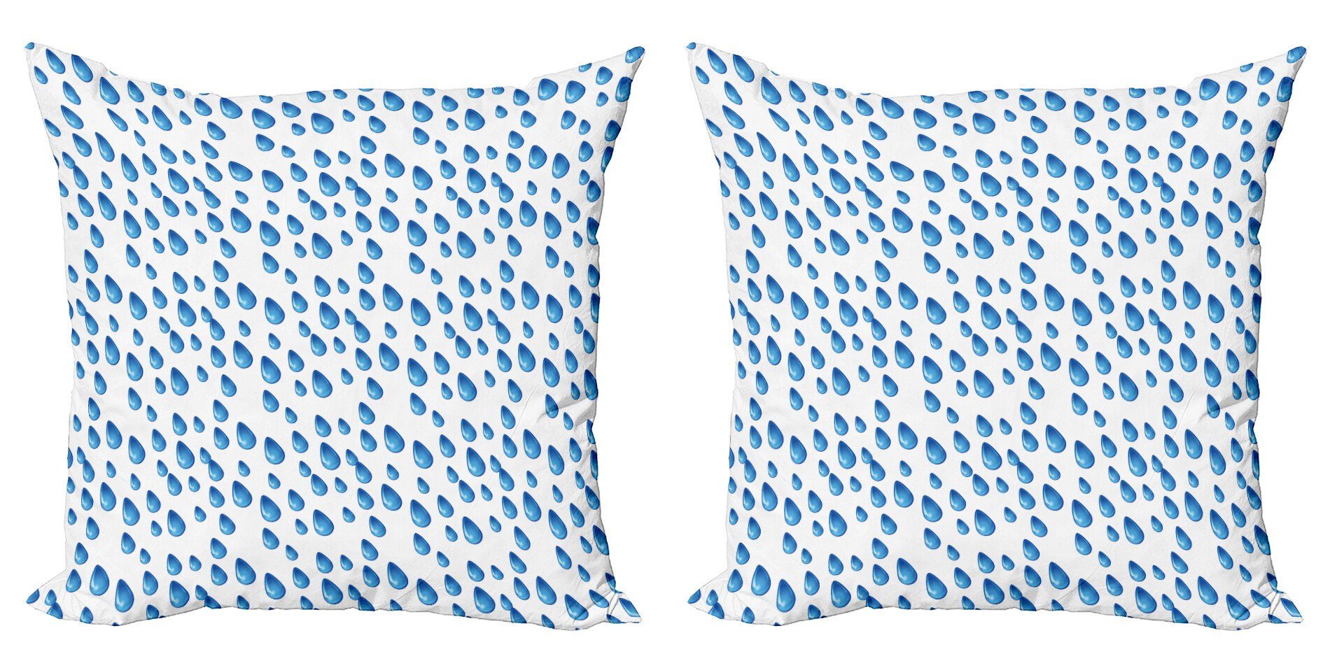im Digitaldruck, Wasser Abakuhaus Regentropfen Accent Modern Stück), Blau Kissenbezüge Doppelseitiger Herbst (2