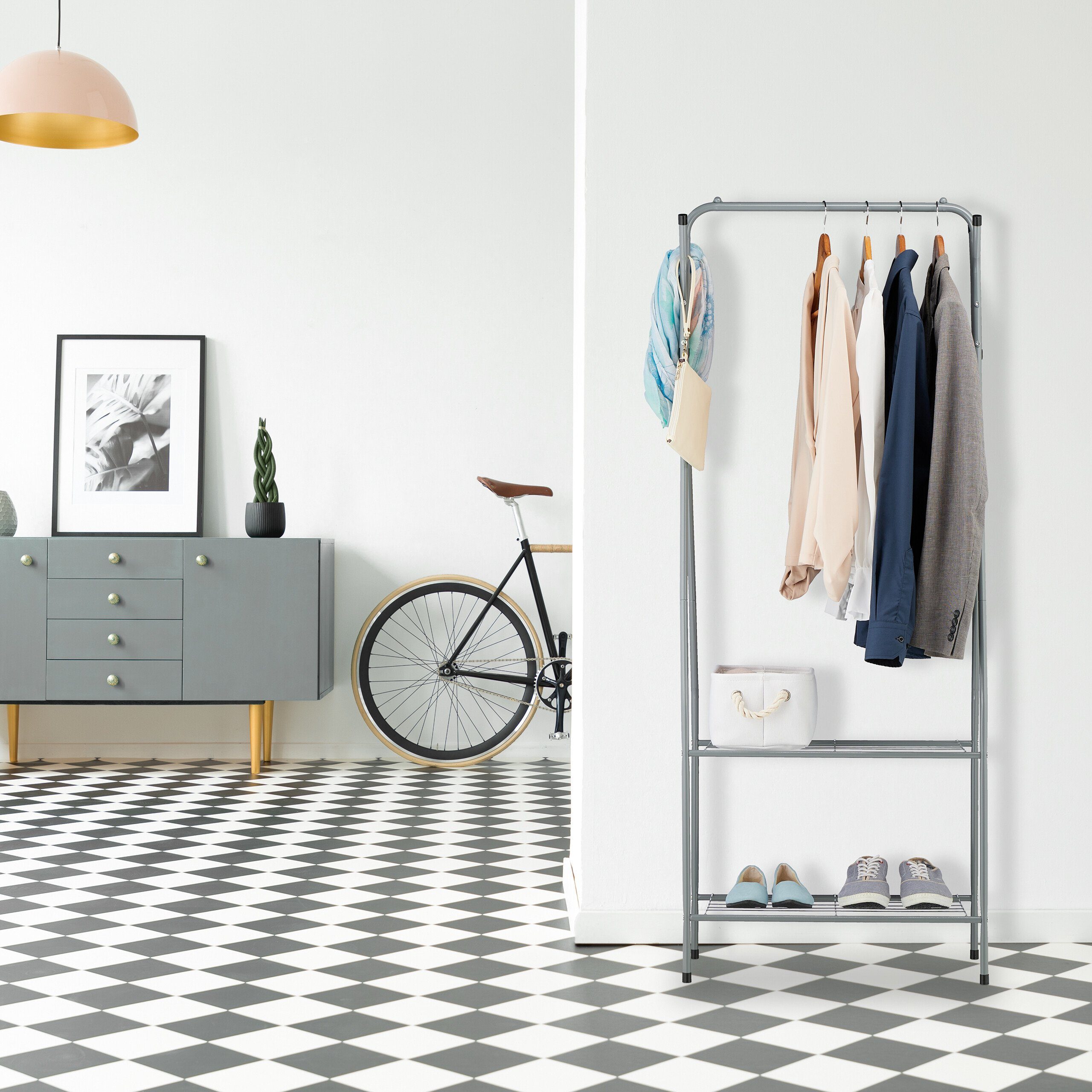 relaxdays Kleiderständer mit 2 Ablage günstig online kaufen