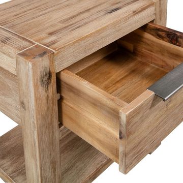 furnicato Nachttisch mit Schublade 40x30x48 cm Akazie Massivholz