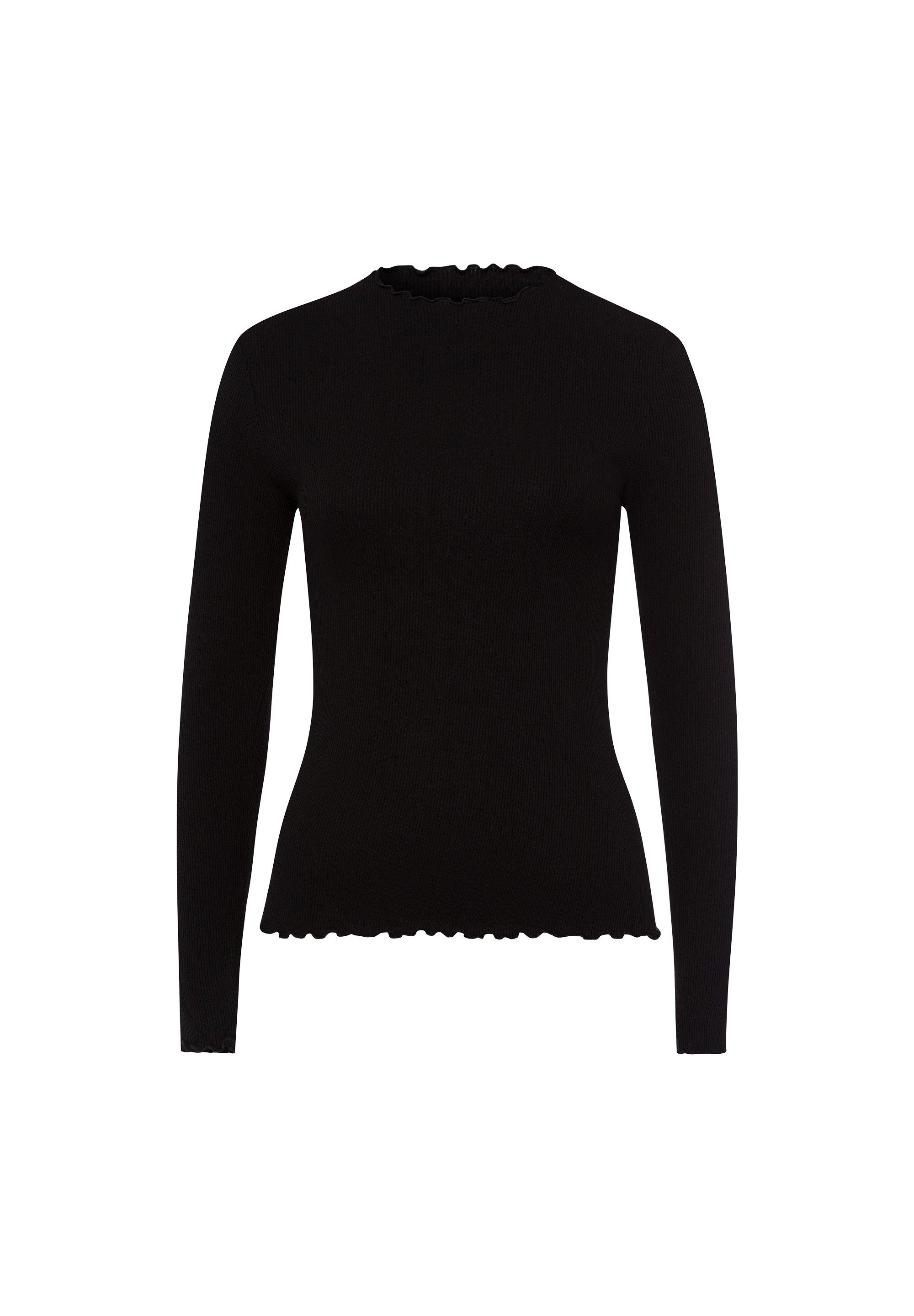 Les Lunes Langarmshirt Fleur Wellensaum, figurbetont, günstig online kaufen