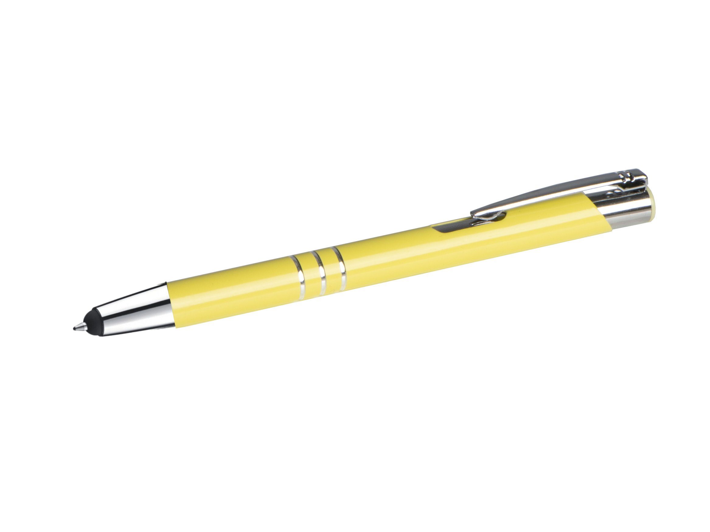Livepac Office Kugelschreiber 10 Touchpen Kugelschreiber aus Metall / Farbe: pastell gelb