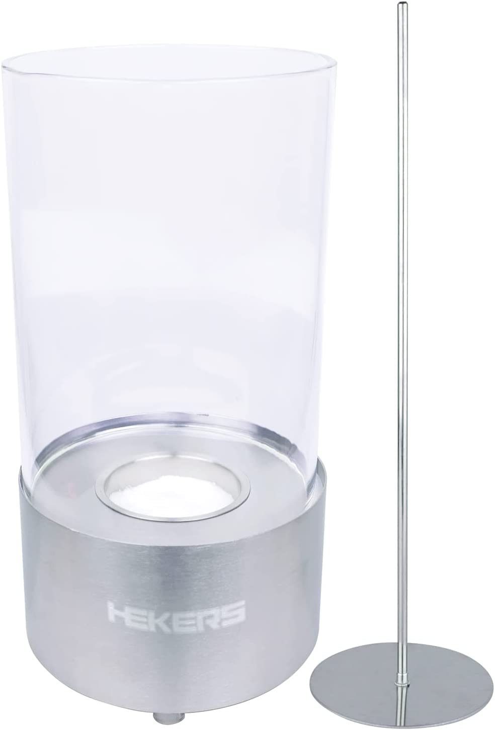 HEKERS Tischfeuer Runder Ethanol-Tischkamin Edelstahl inkl Löschwerkzeug Keramikschwamm