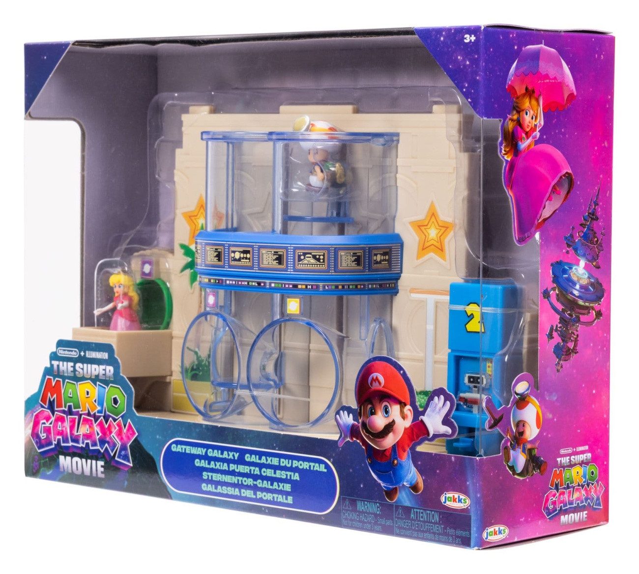 Jakks Pacific Merchandise-Figur Der Super Mario Galaxy Film Diorama mit 2 Minifiguren Sternentor-Galax