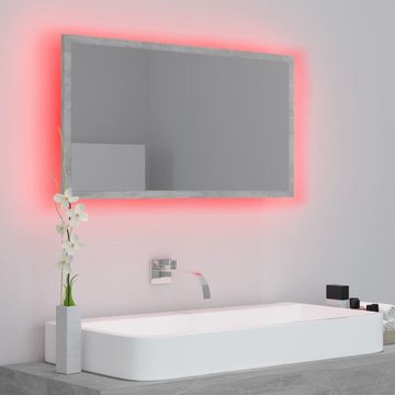vidaXL Badspiegel LED-Badspiegel Betongrau 80x8,5x37 cm Acryl (1-St)