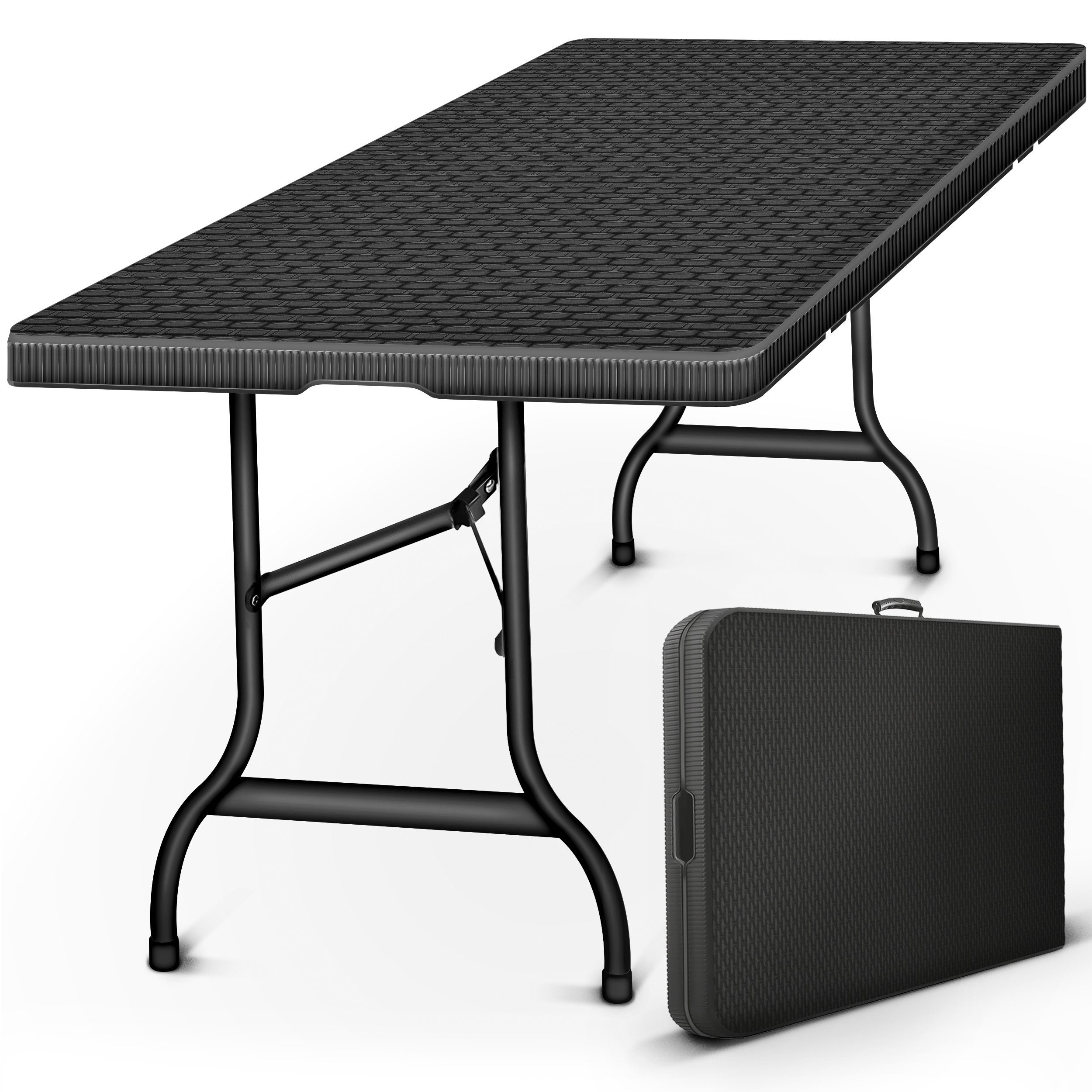 tillvex Gartentisch Buffettisch klappbar Rattan 180x75cm, Klapptisch (Garte günstig online kaufen