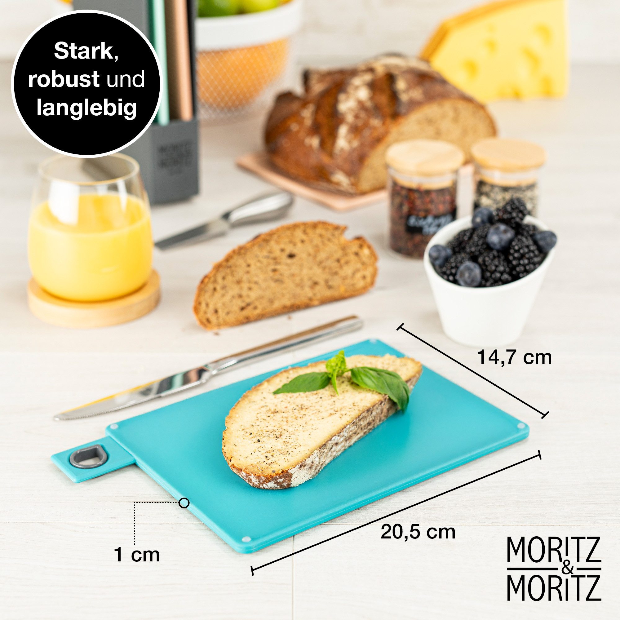 Moritz & Moritz Frühstücksbrett Moritz & Moritz 4x Kunststoffbrett im Ständer Bunt Kl.