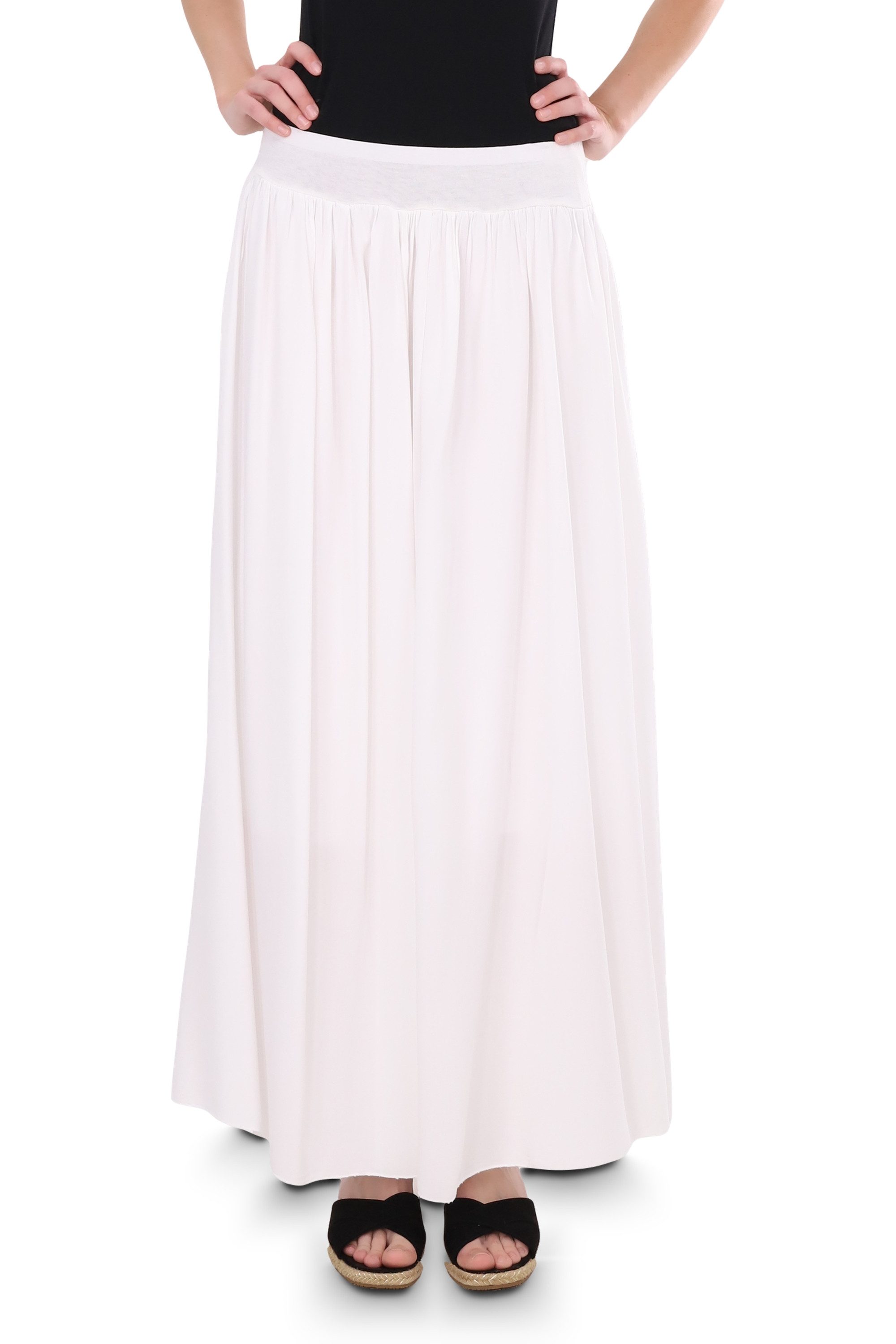 malito more than fashion Sommerrock malito Damen Maxi Rock, langer Rock blickdicht, Sommerrock mit Bund leichter eleganter Sommer Rock