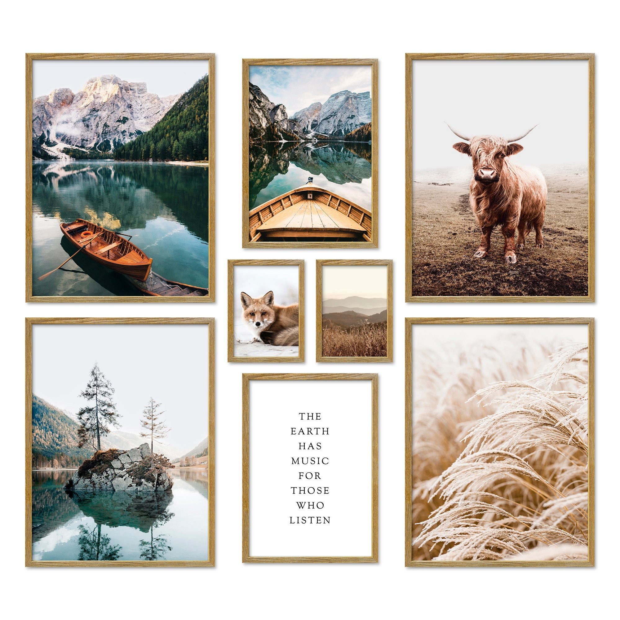 ARTFAVES Bilder-Collage Poster Set Beautiful Earth I mehrteilige Bilderwand I Wandbilder Natur, (Wandbilder modern, 8 St)