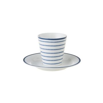 LAURA ASHLEY Tasse Espresso Tasse und Untertasse Blueprint Candy Stripe (2-teilig)