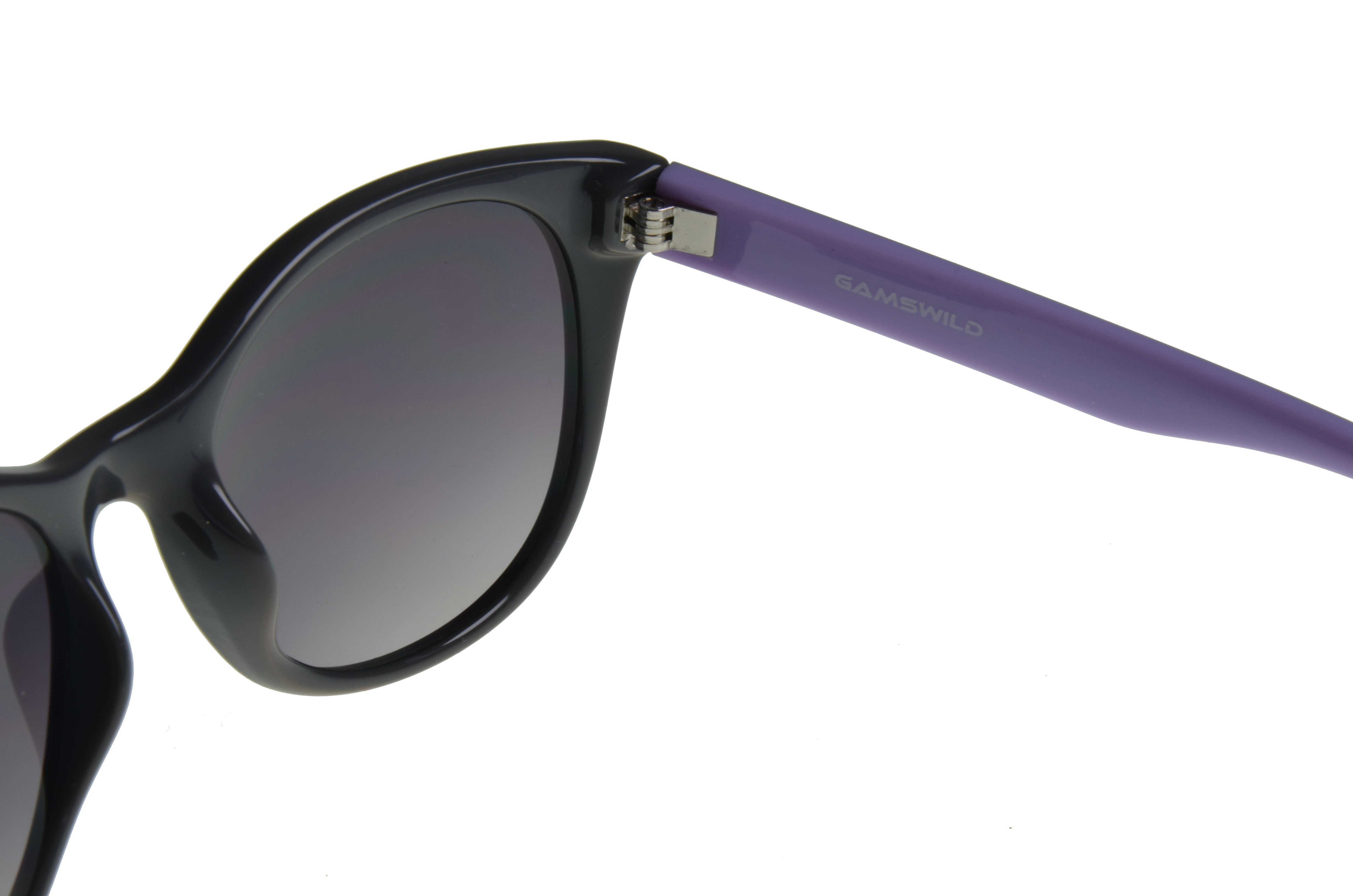 Gamswild Sonnenbrille UV400 GAMSSTYLE Modebrille Cat-Eye Damen Herren Unisex Modell WM7027 in lila, schwarz - beige, schwarz - lila