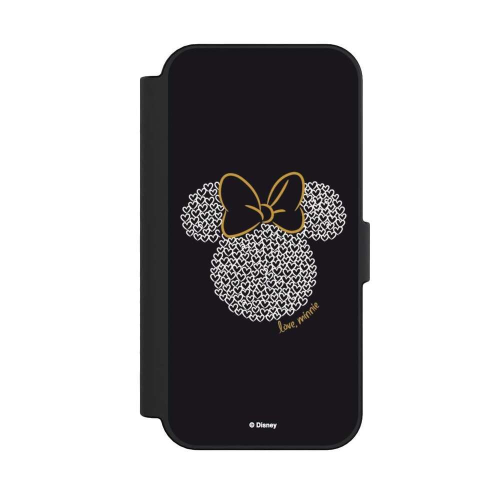 NIVOCASE Handyhülle Minnie Mouse Disney Muster Minnie Black and White, Apple iPhone 16 Klapphülle Handyhülle aus Kunst Leder NIVOflip schwarz