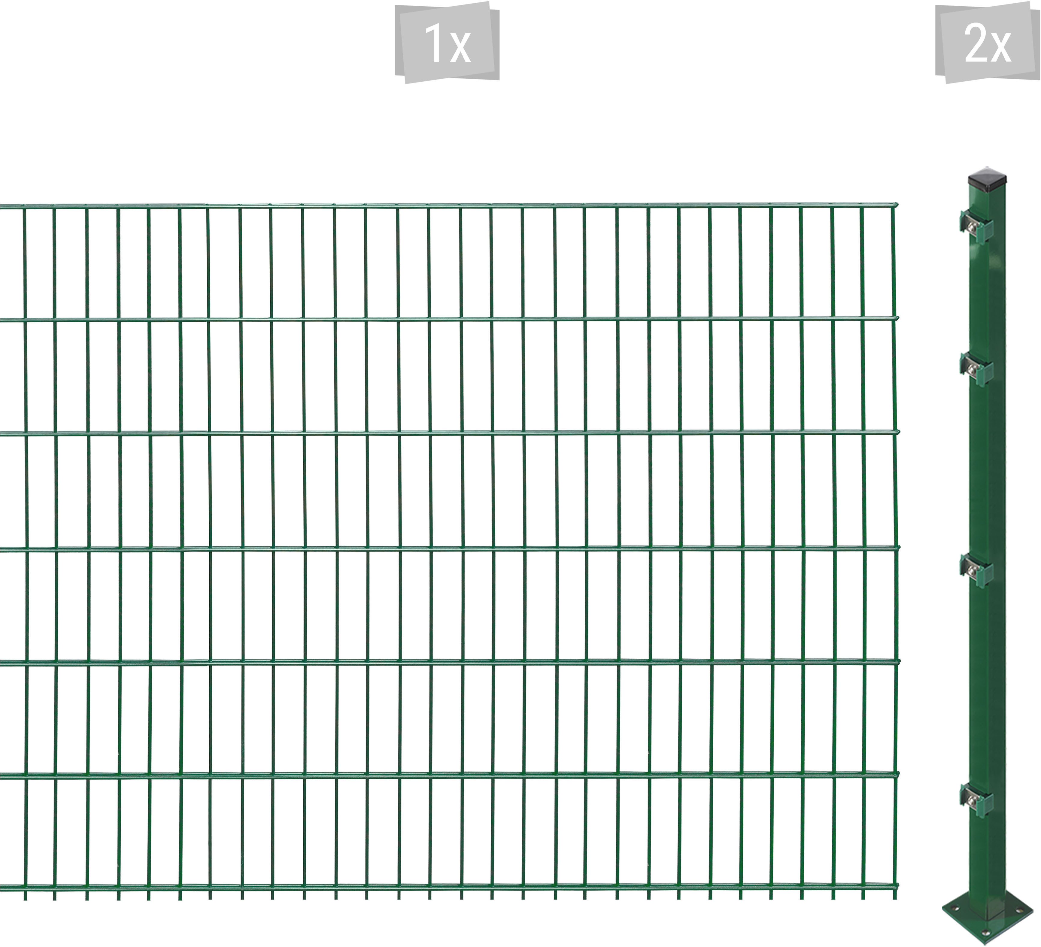 Arvotec Doppelstabmattenzaun ESSENTIAL 123 zum Aufschrauben, (Set, 3-St), Zaunhöhe 123 cm, Zaunlänge 2 - 60 m